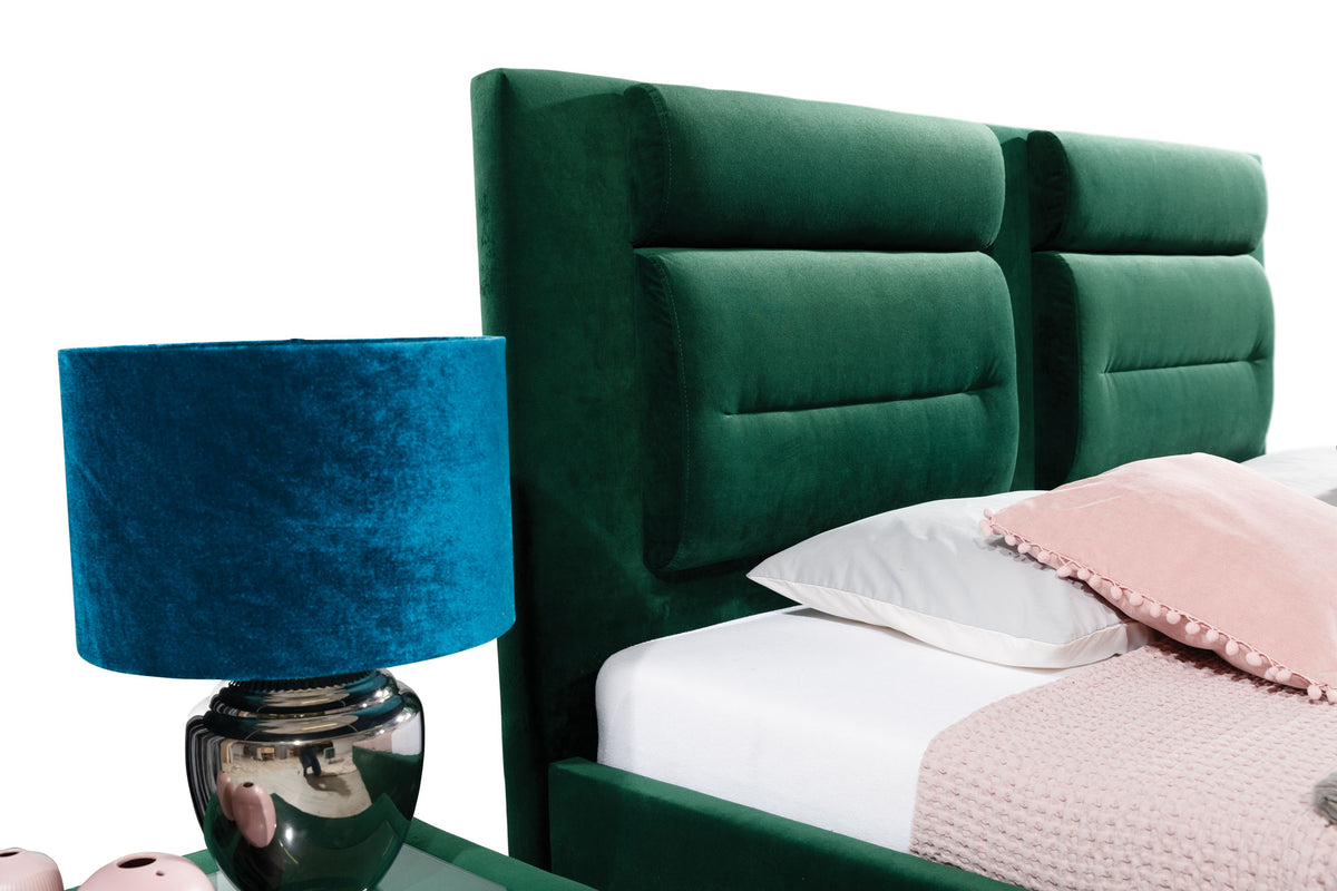 PORTO Upholstered Bed 140 / 160 / 180 / 200 cm – Adjustable Headboard