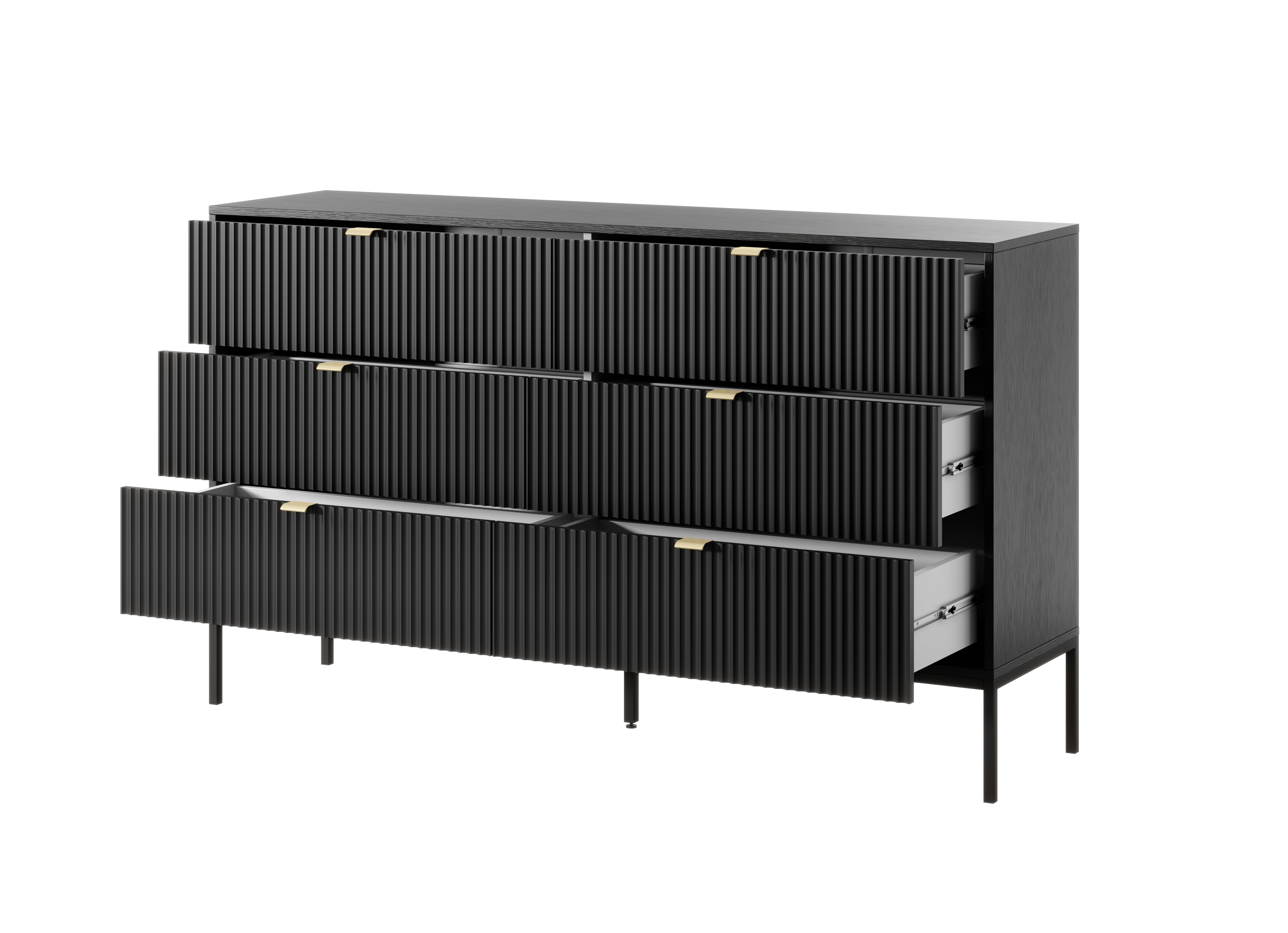 Nova Dresser Black- A Fusion of Modern Elegance and Practical Storage