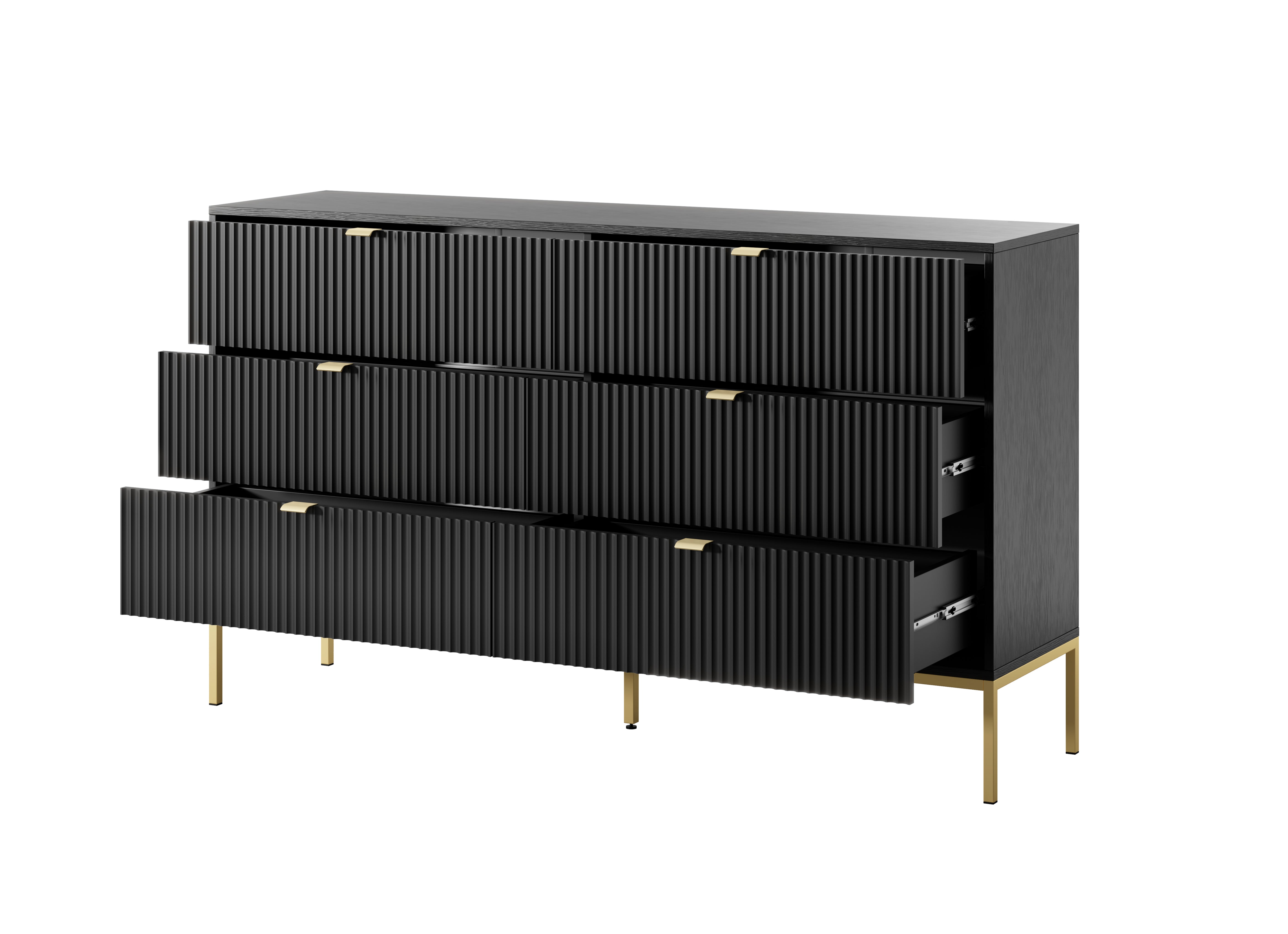 Nova Dresser Black- A Fusion of Modern Elegance and Practical Storage