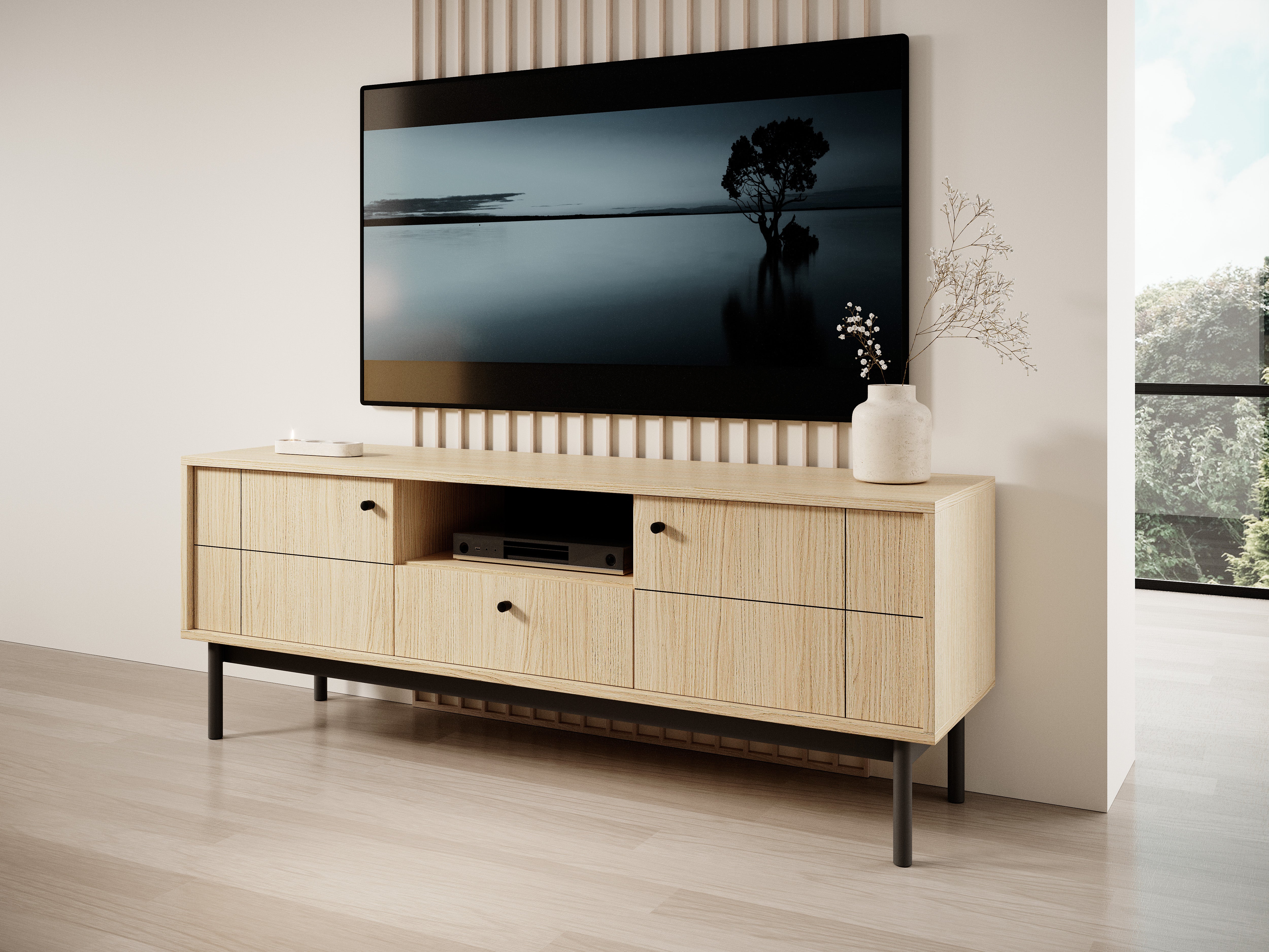 PI JAPANDI RTV154 TV STAND – Oak Linea