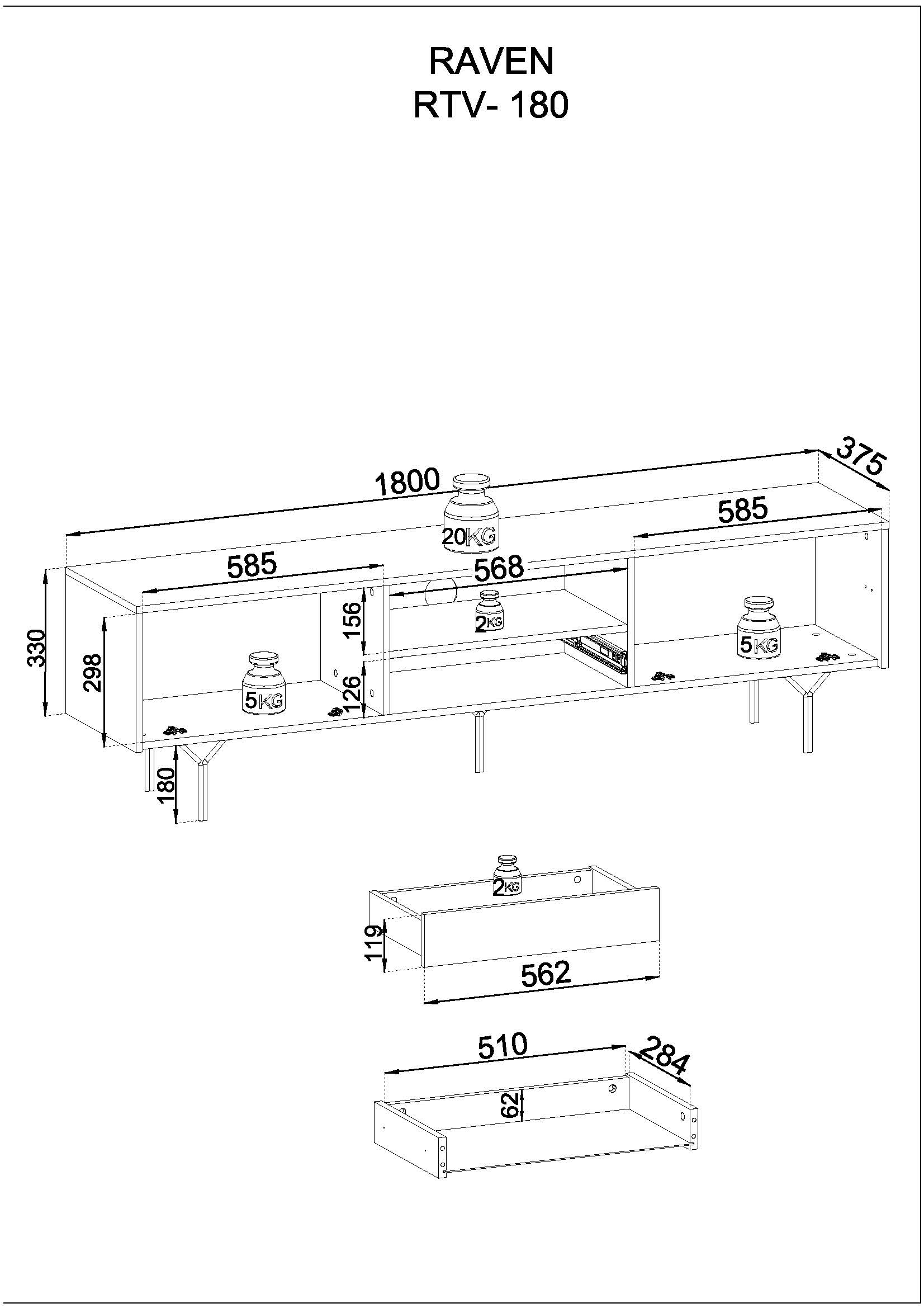 Raven TV Stand - Bold Design with Modern Functionality