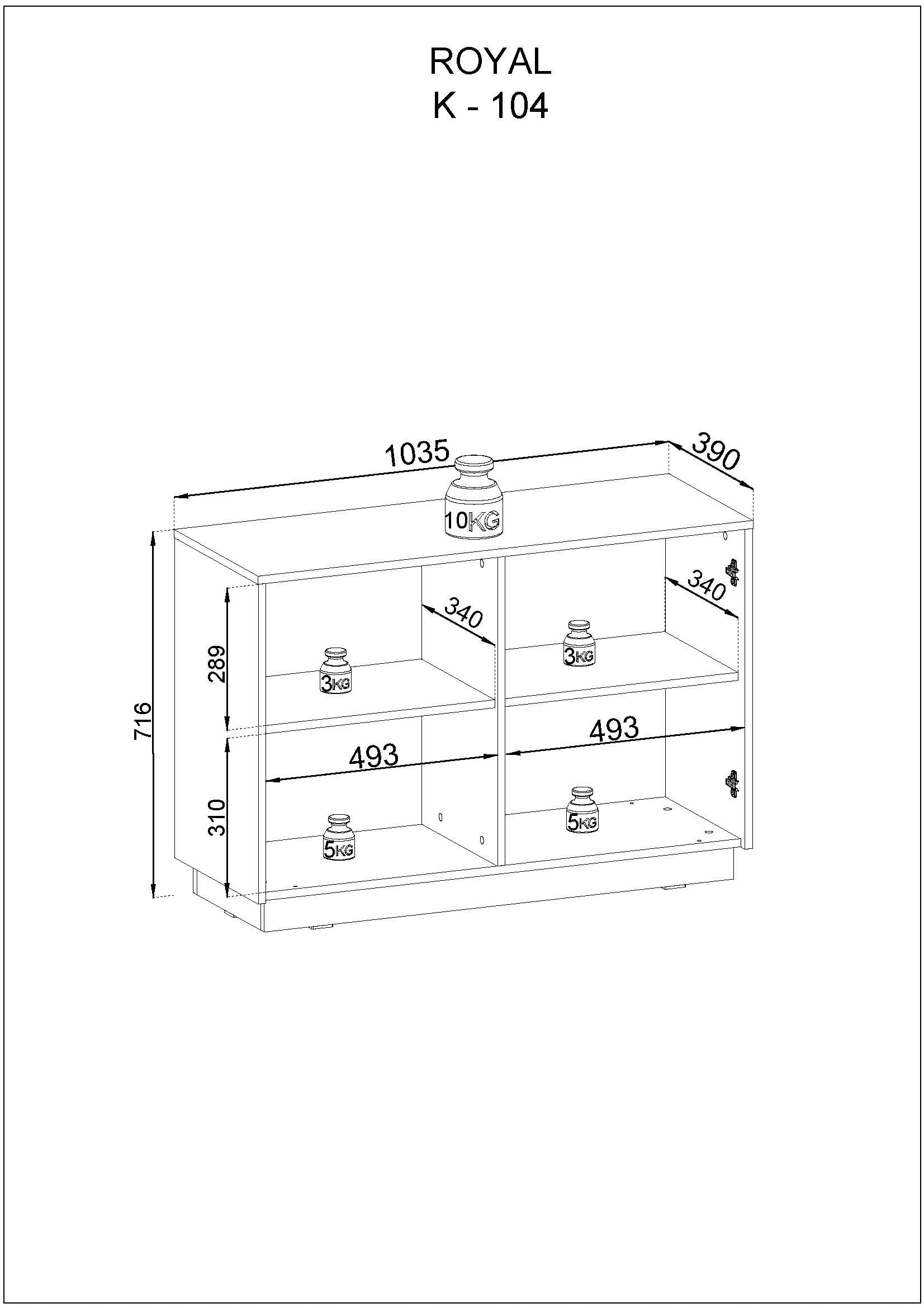 Royal Dresser -  Timeless Elegance with Two Doors