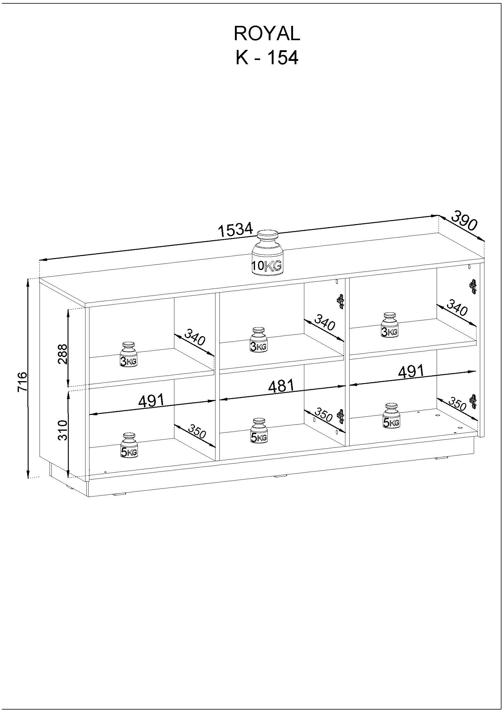 Royal Dresser -  Timeless Elegance with Three Doors