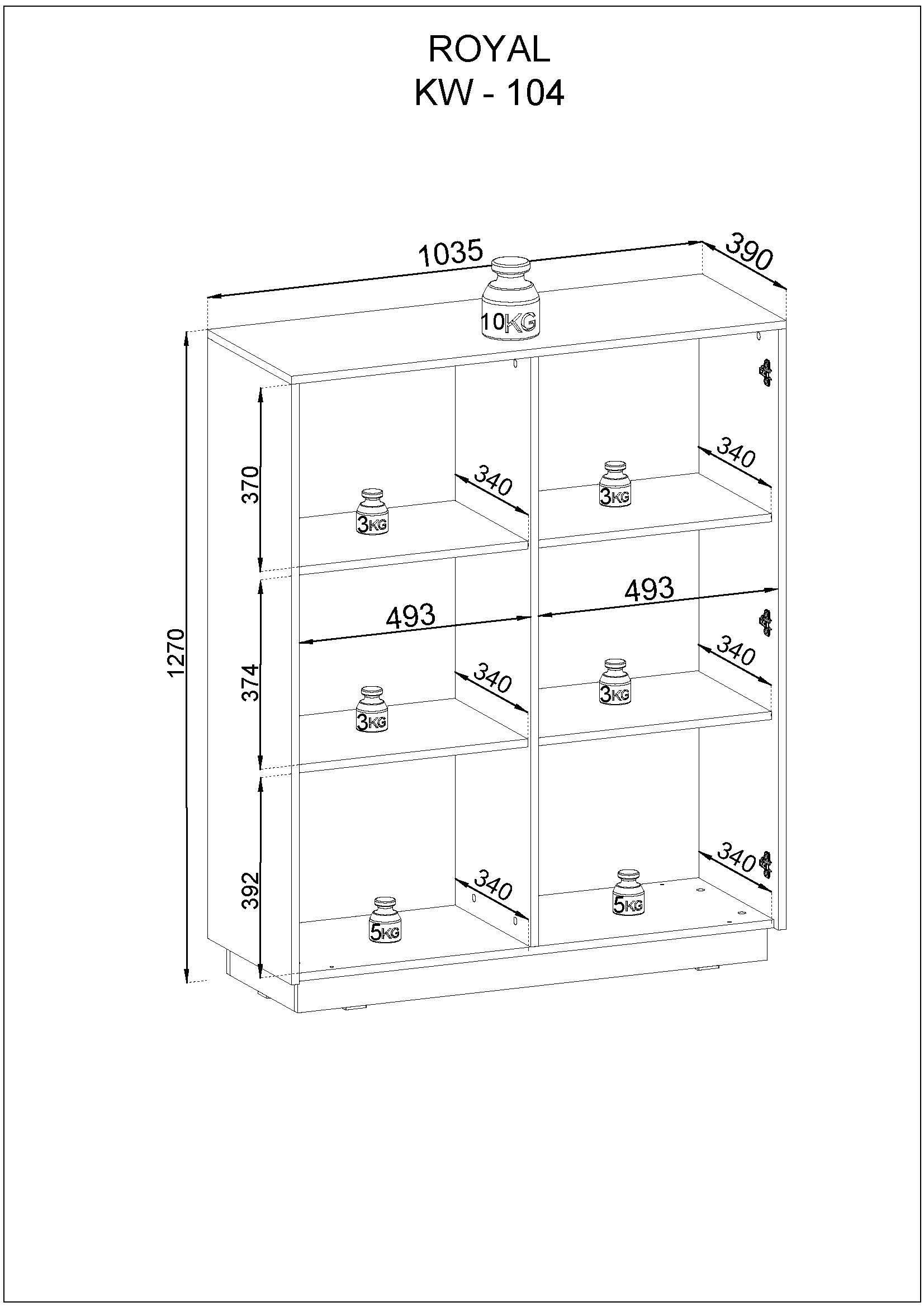 Royal Tall Dresser -  Timeless Elegance with Two Doors