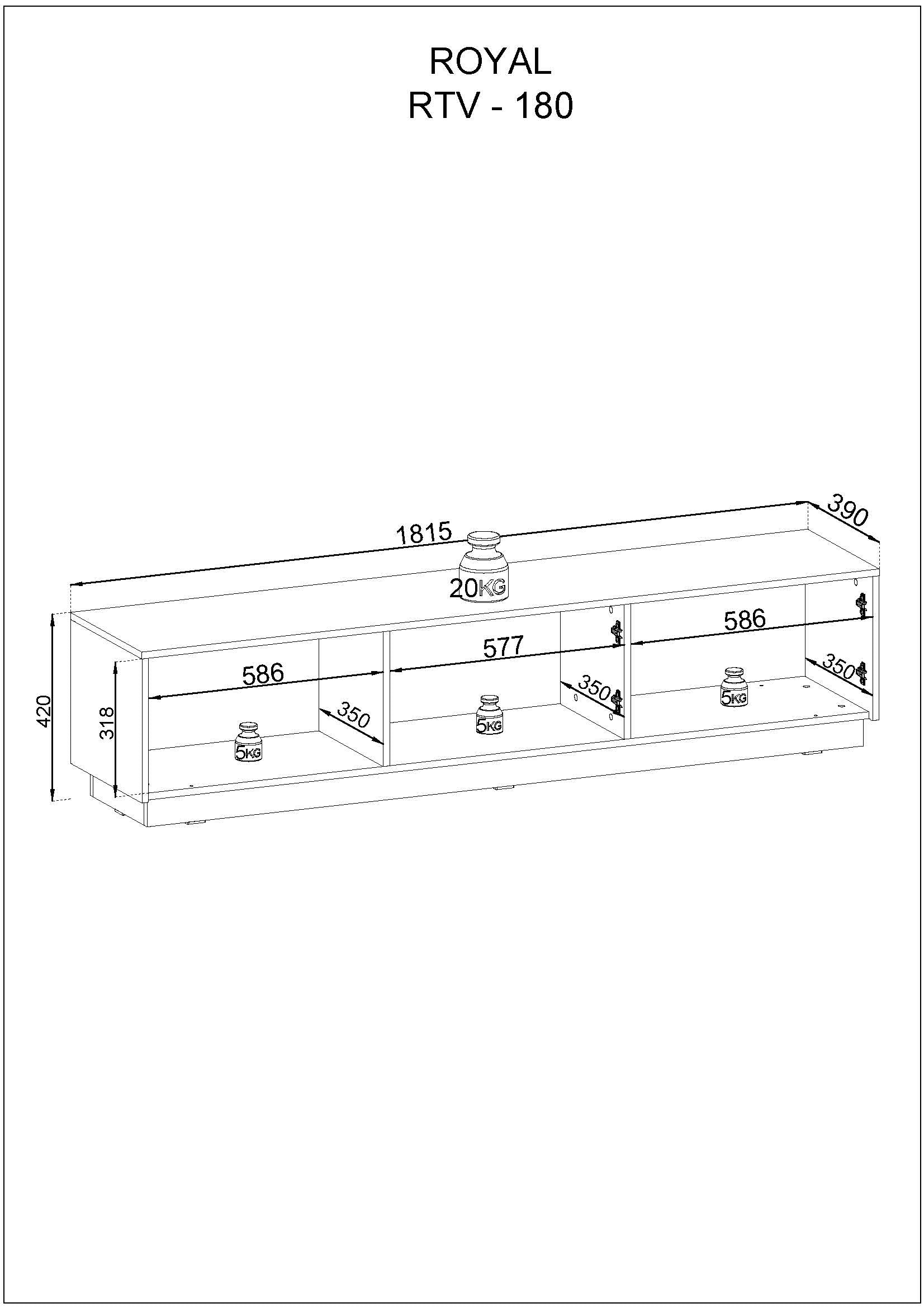 Royal TV Stand - Timeless Elegance with Functional Design
