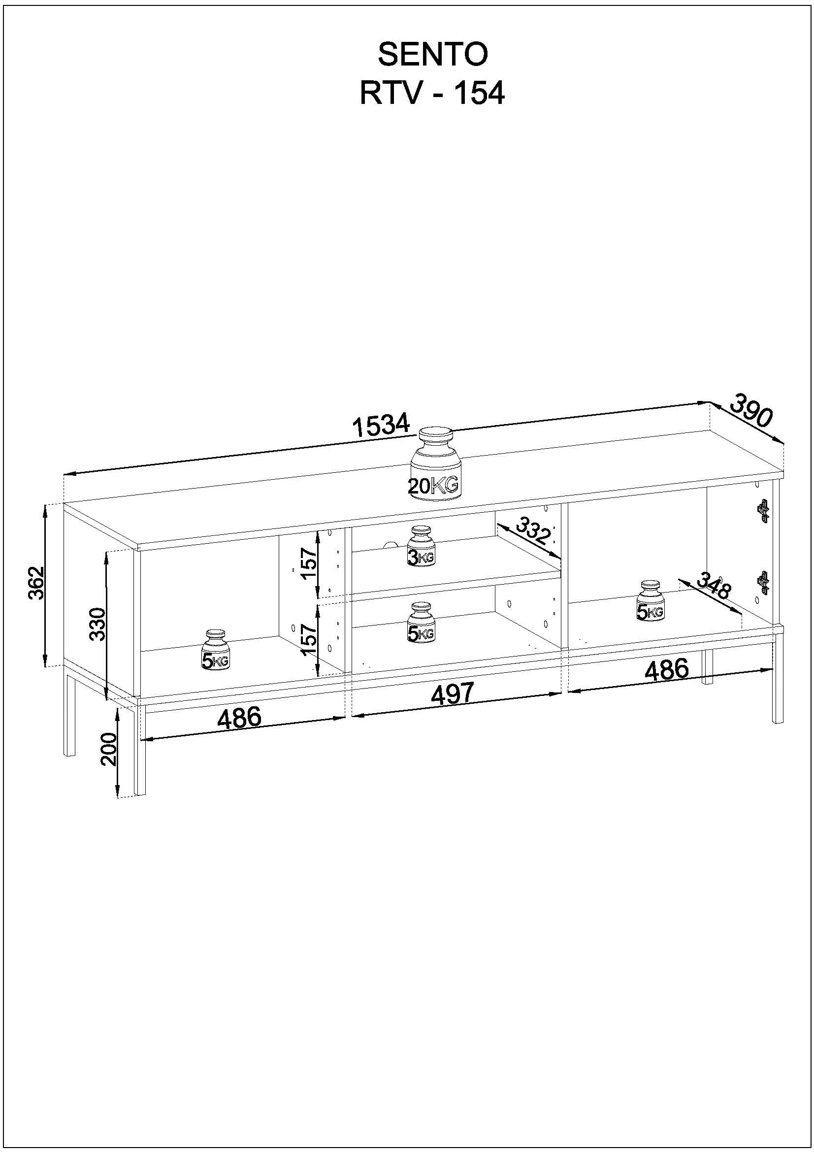 Sento TV Stand - Modern Design and Natural Elegance