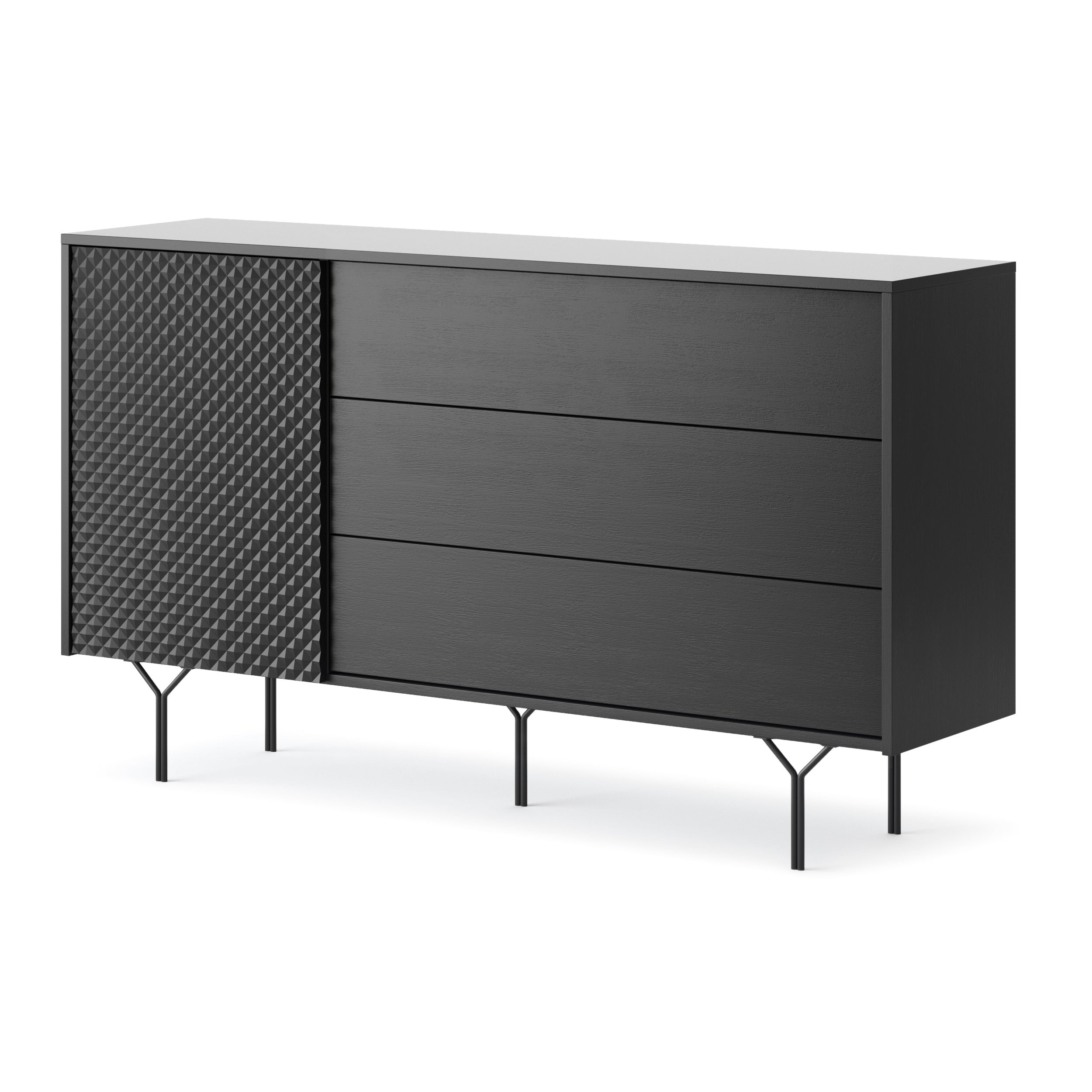 Raven Dresser - Modern Elegance with One Door and Three Long Drawers