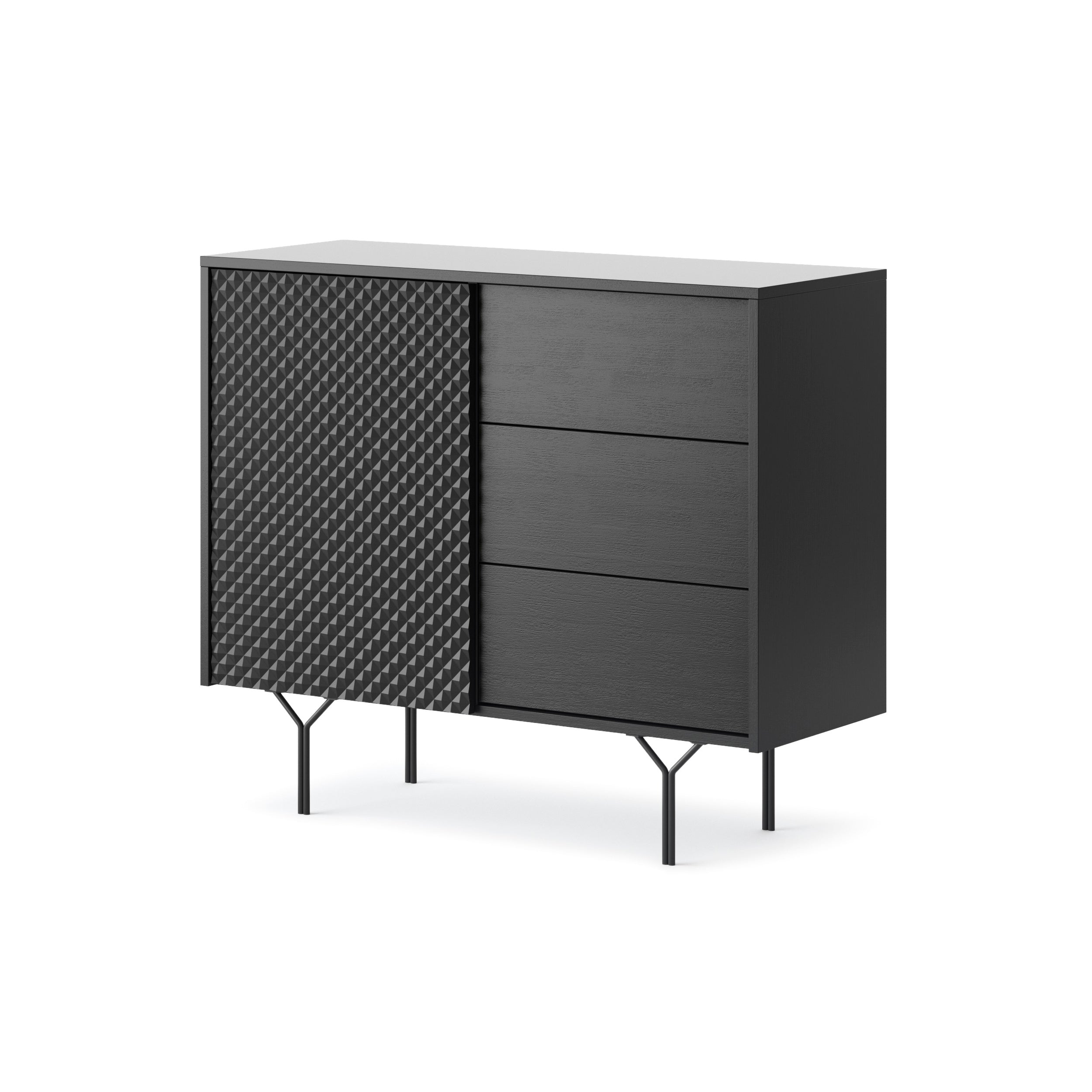 Raven Dresser - Modern Elegance with One Door and Three Drawers