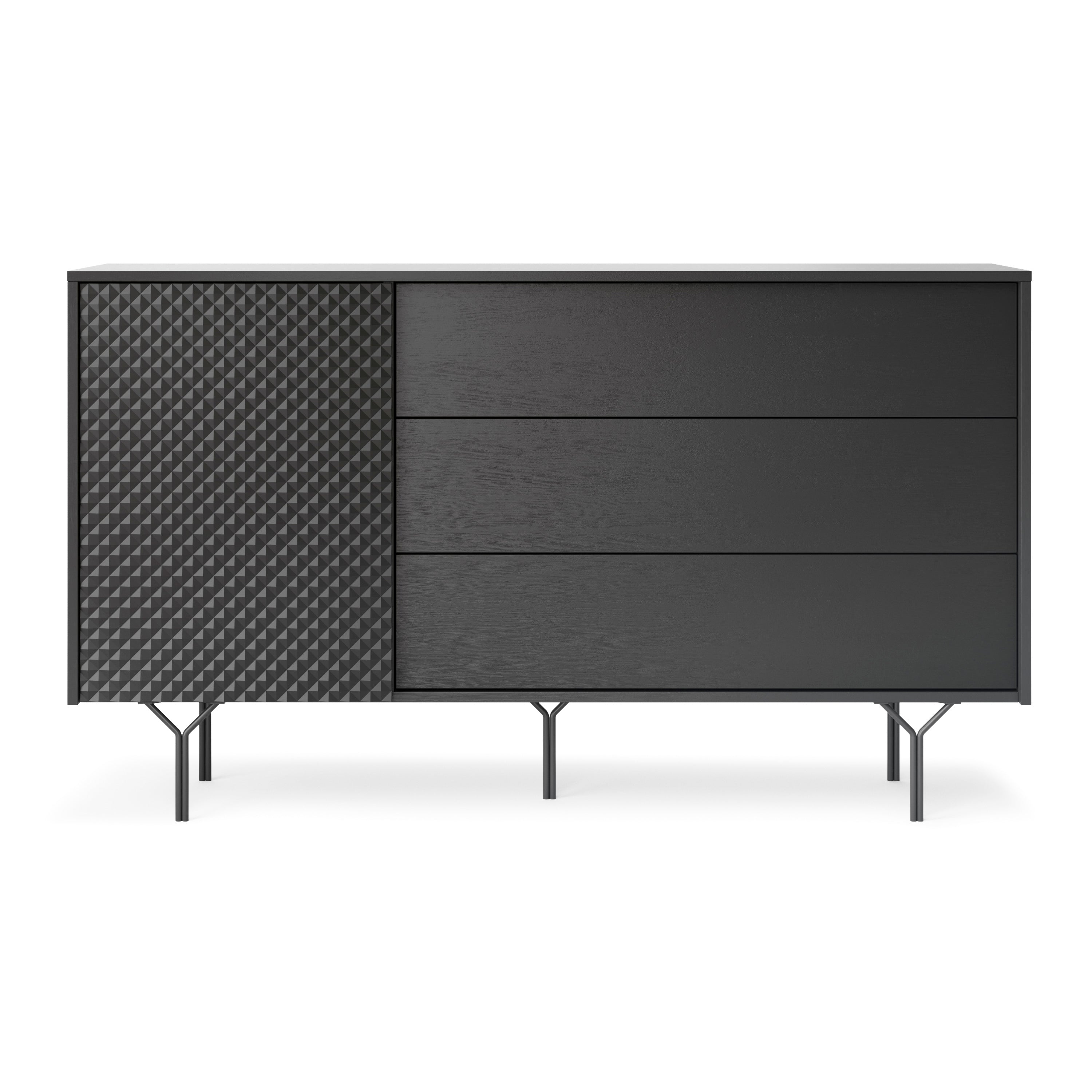 Raven Dresser - Modern Elegance with One Door and Three Long Drawers