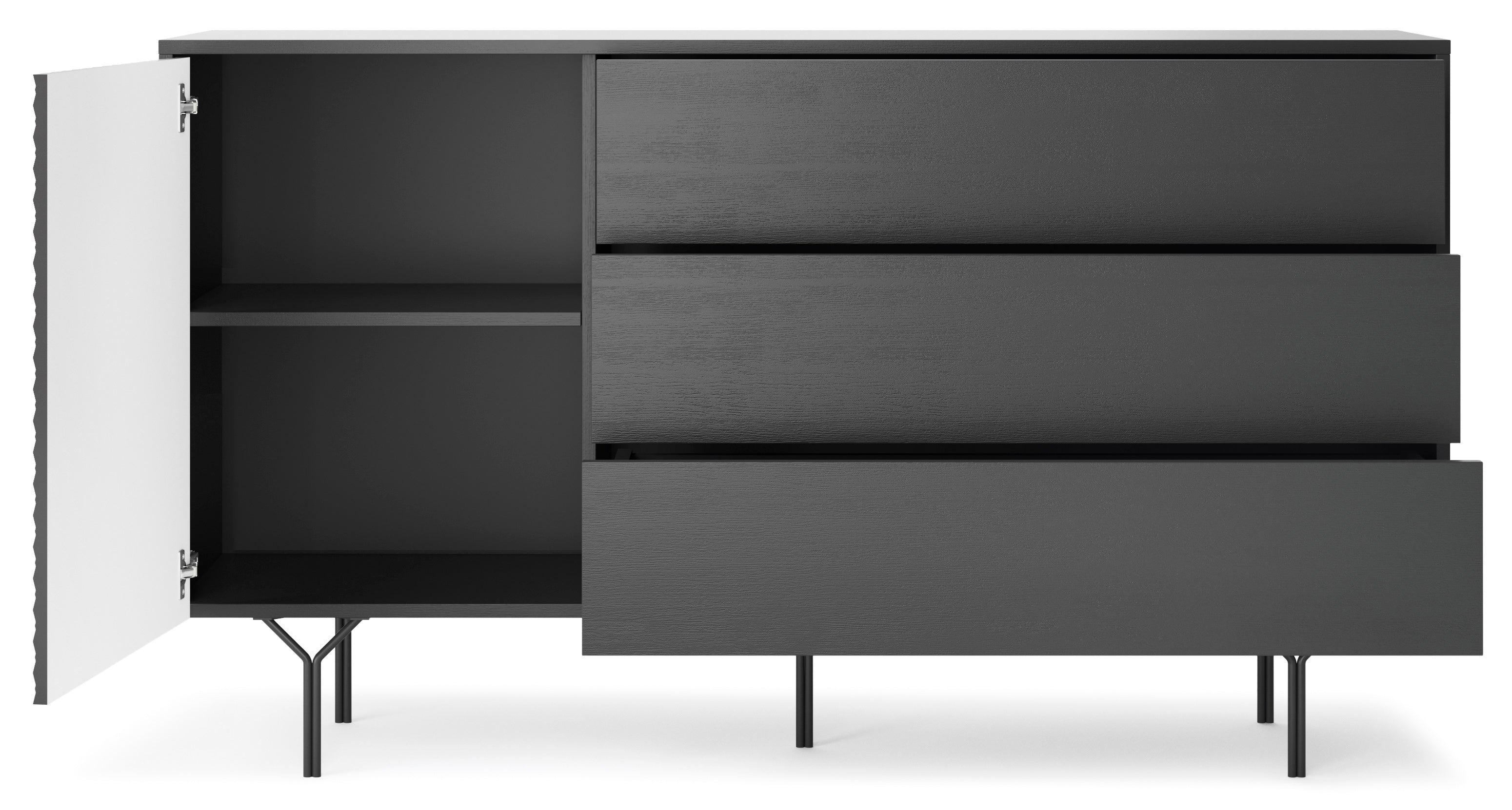 Raven Dresser - Modern Elegance with One Door and Three Long Drawers