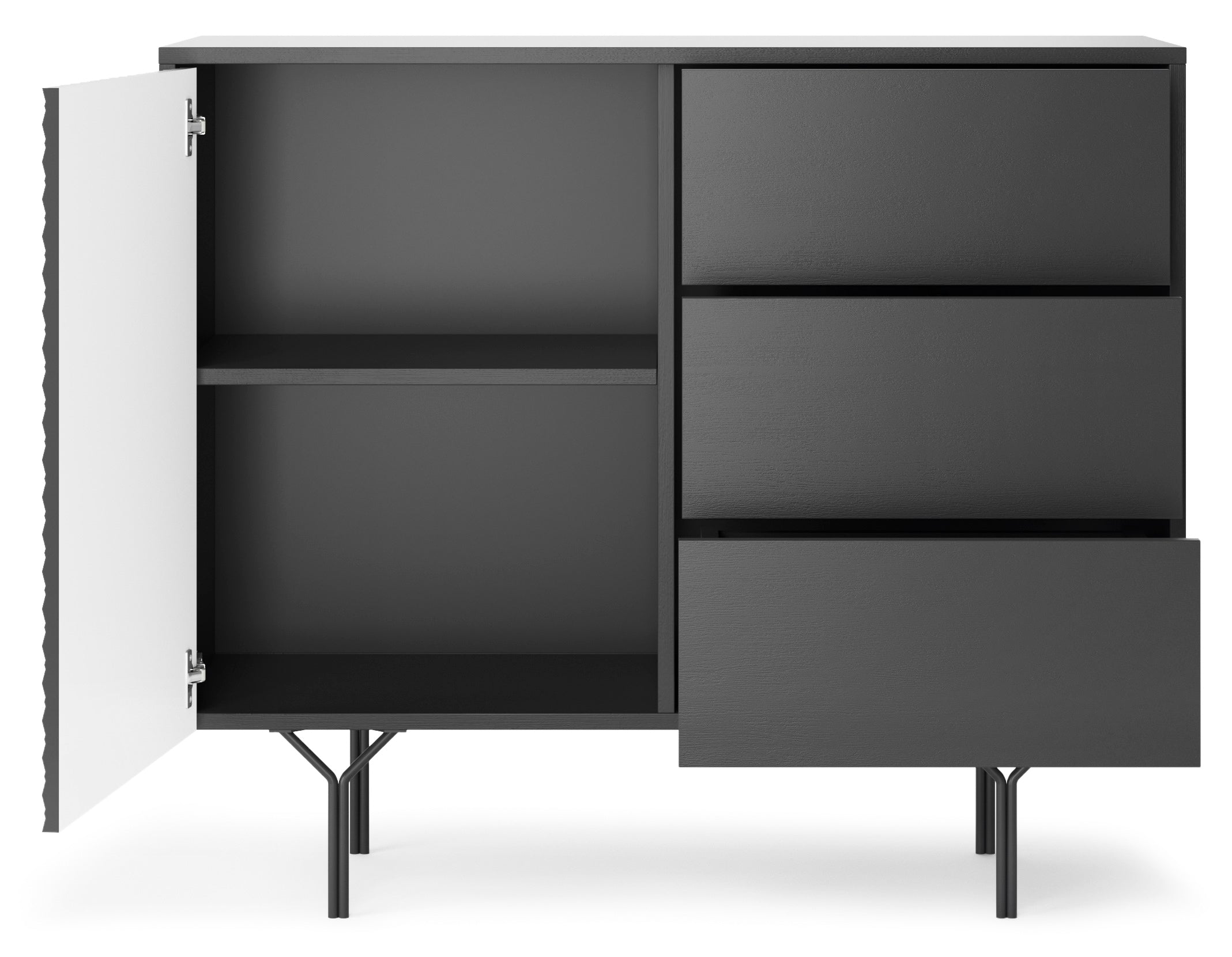 Raven Dresser - Modern Elegance with One Door and Three Drawers