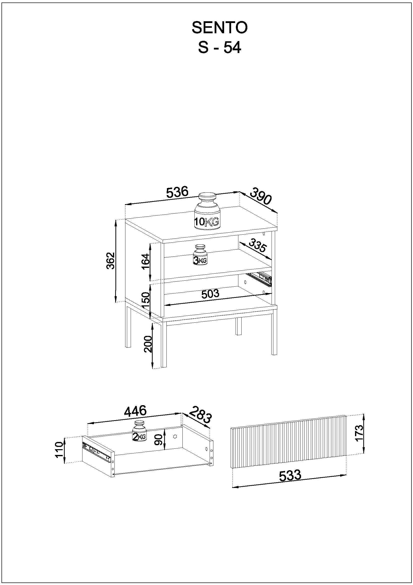 Sento Nightstand - Modern Simplicity with Functional Elegance