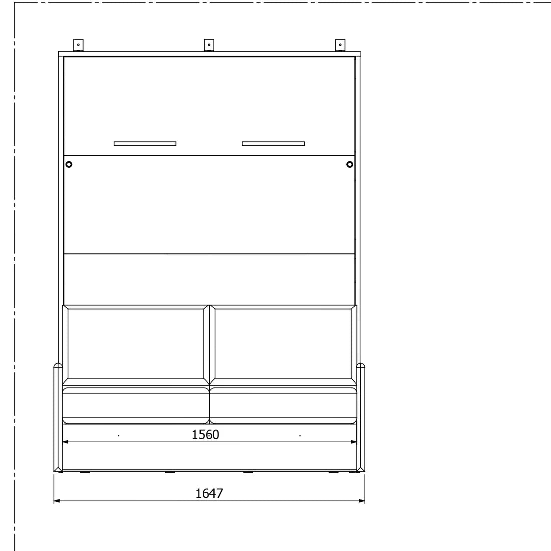 Genius Murphy Bed with Sofa White Matte 140 x 200 cm, LED Lighting