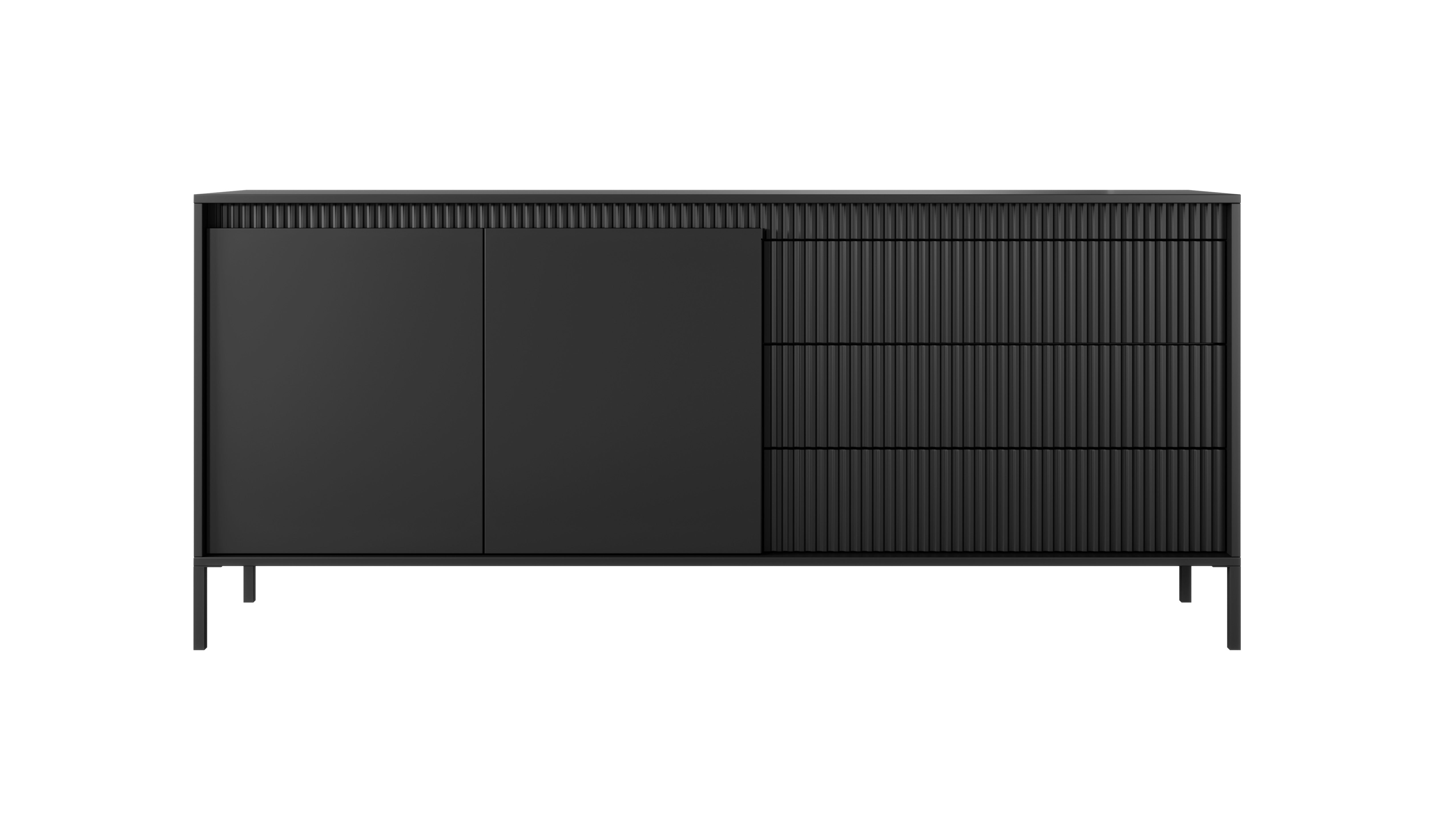 Lask Senso – Sideboard 187 cm Black (2 Doors, 3 Drawers)