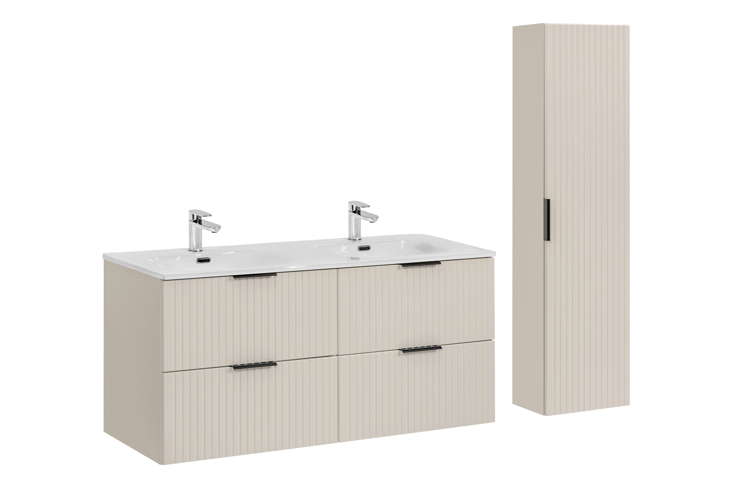 Adel Cashmere Bathroom Set with High Cabinet 120 cm Sky SET-ADC