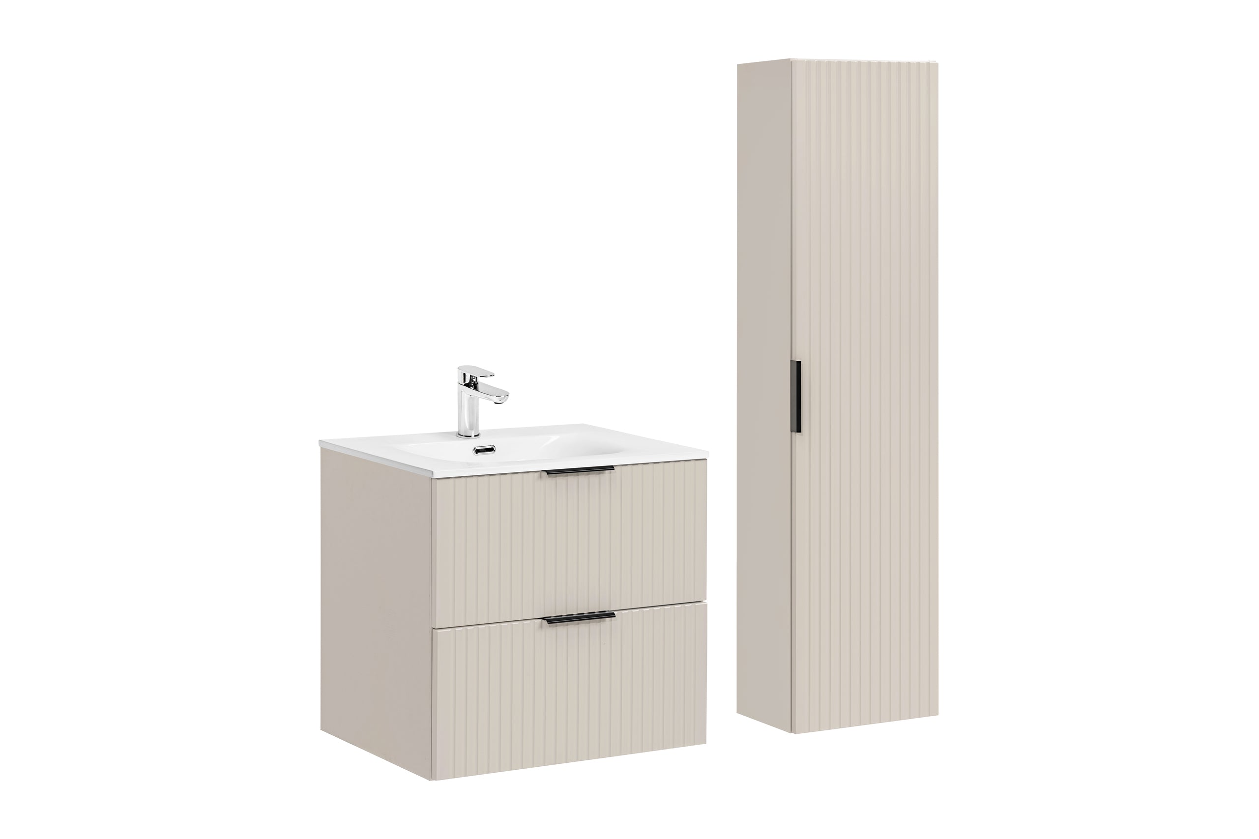 Adel Cashmere Bathroom with High Cabinet 60 cm Sky SET-ADC