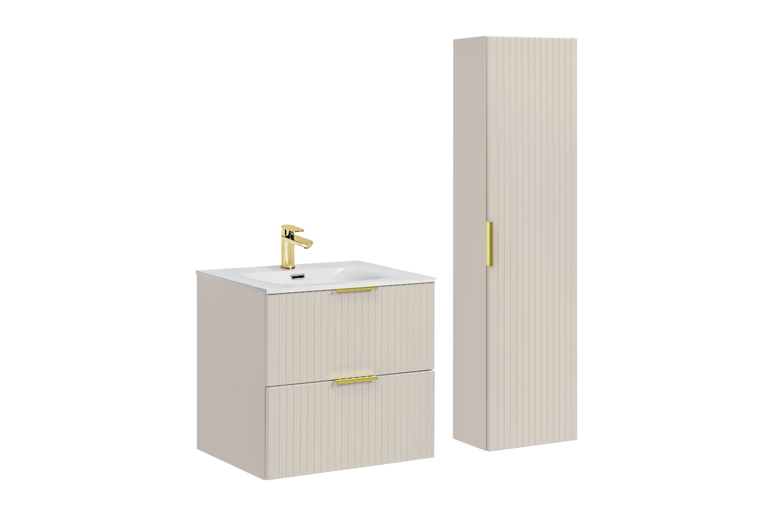 Adel Cashmere Bathroom with High Cabinet 60 cm Sky SET-ADC