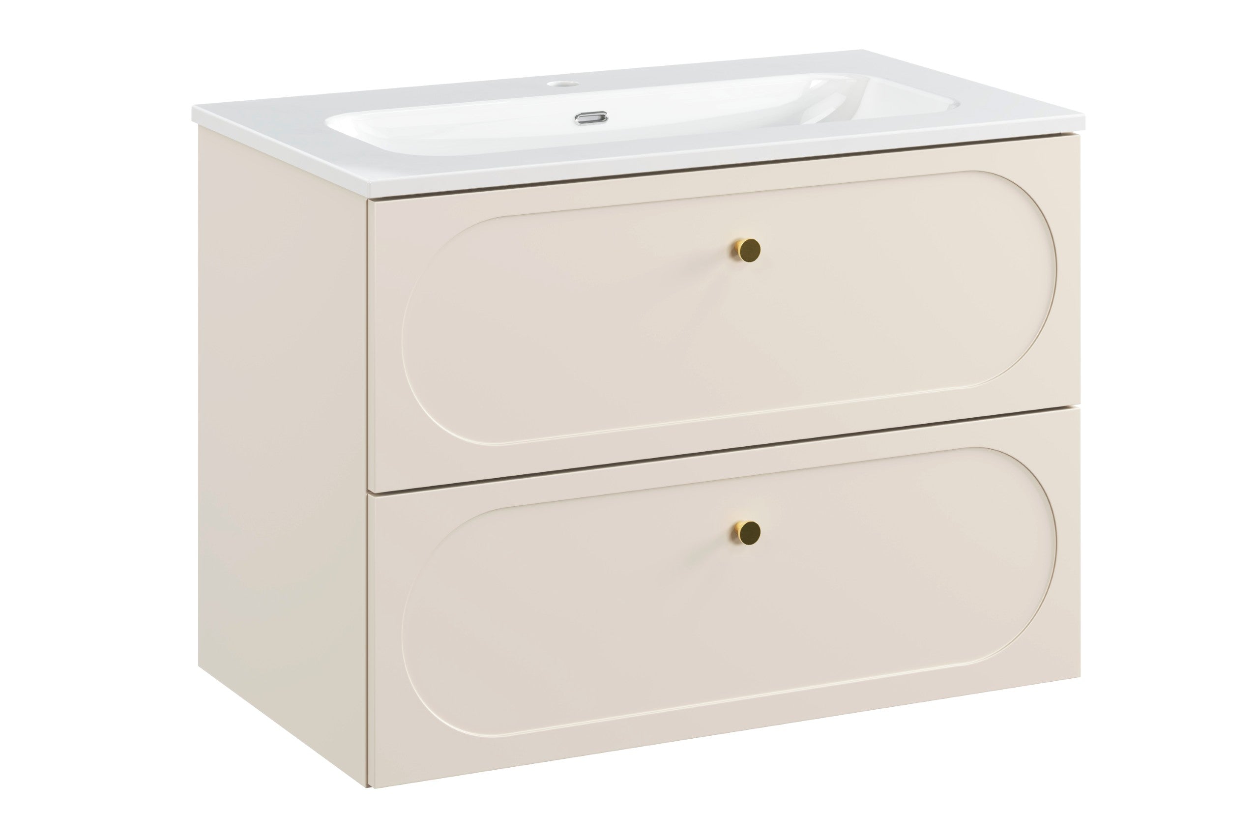Donna Sand Vanity Unit 2 Drawers – Sand Beige, 60/80/120 cm – Configure Your Bathroom
