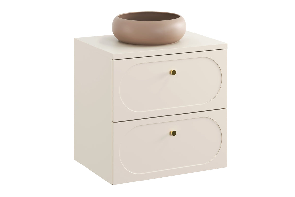 Donna Sand Vanity Unit 2 Drawers – Sand Beige, 60/80/120 cm – Configure Your Bathroom