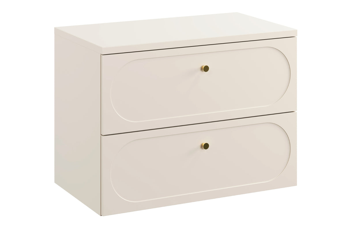 Donna Sand Vanity Unit 2 Drawers – Sand Beige, 60/80/120 cm – Configure Your Bathroom