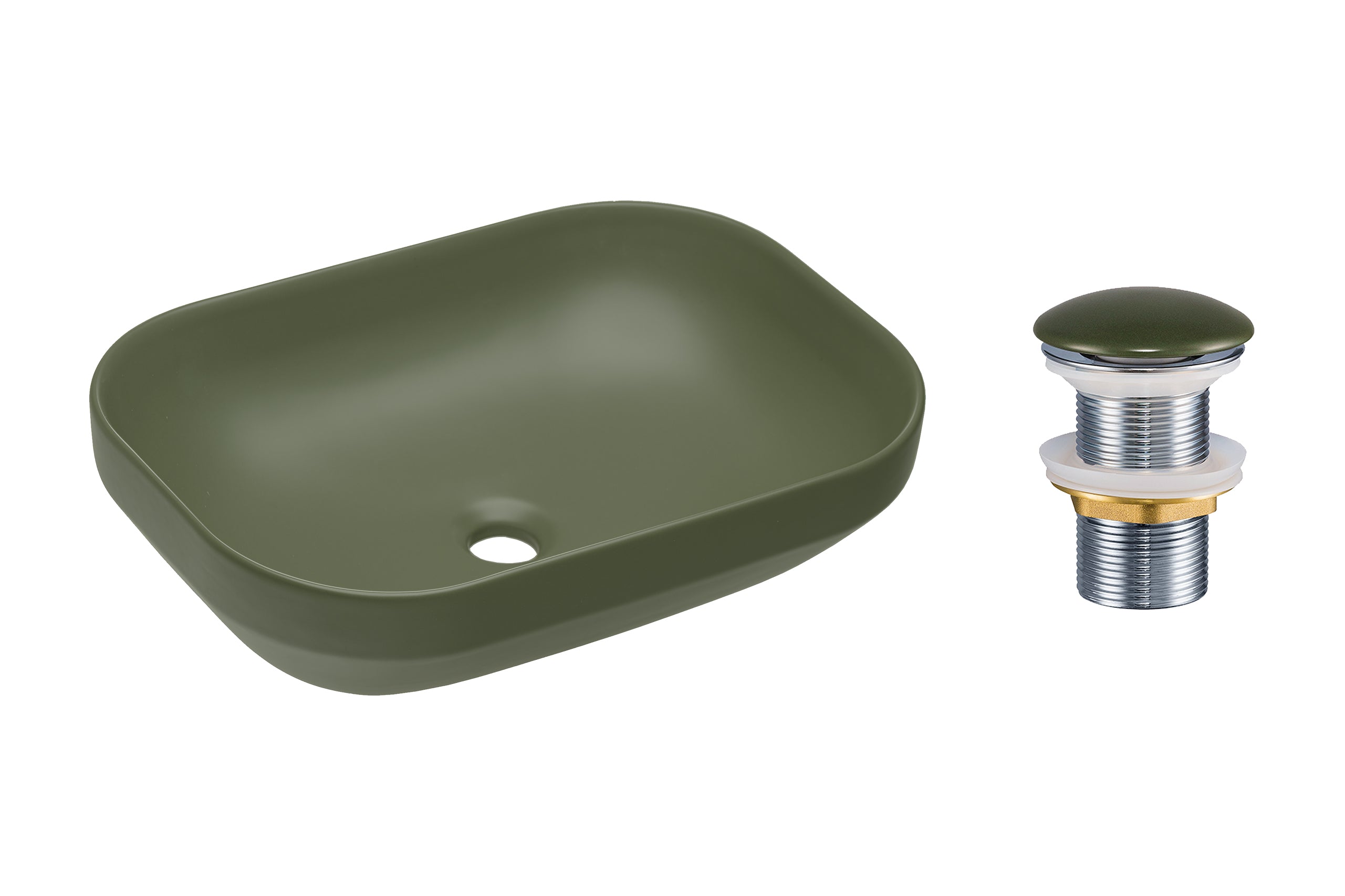 Click-Clack Basin Waste – Matt Forest Green, T201MFG-3