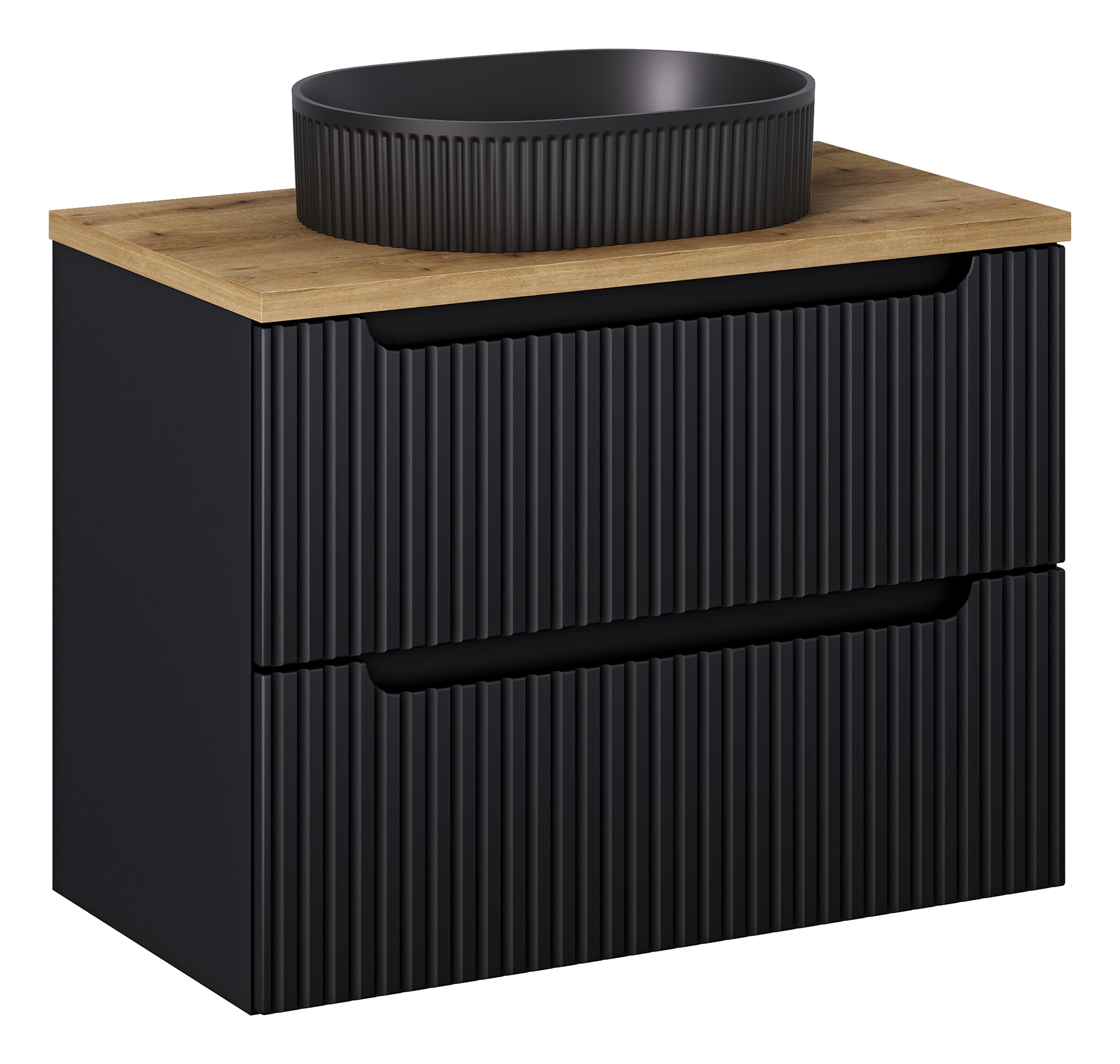 Nova Black 80cm Bathroom Sett with Drawers SET-NOB B OAK UN BEYOND 5 BL