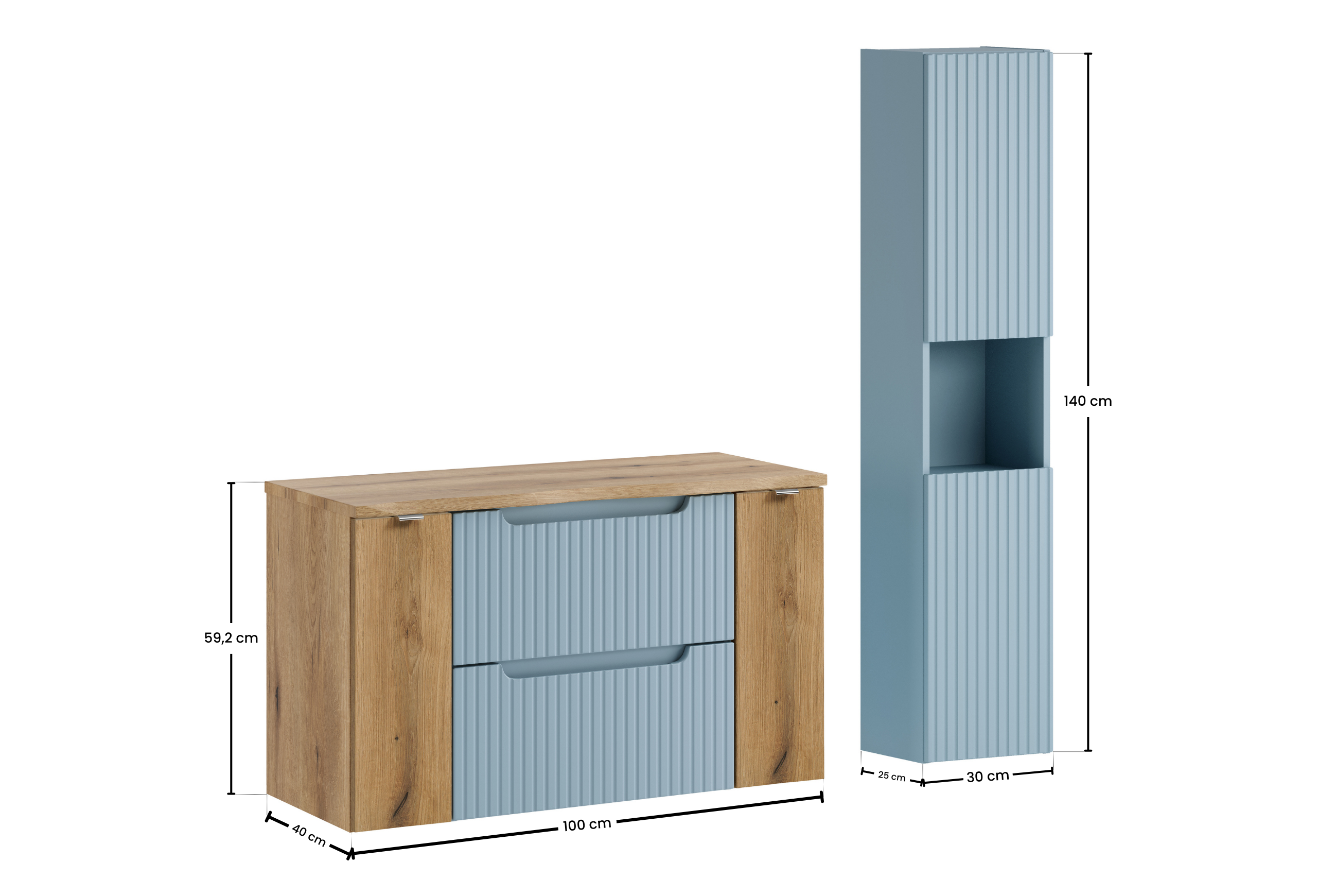Nova Denim Vanity Unit Set 60 / 100 / 140 cm – Configure Your Bathroom