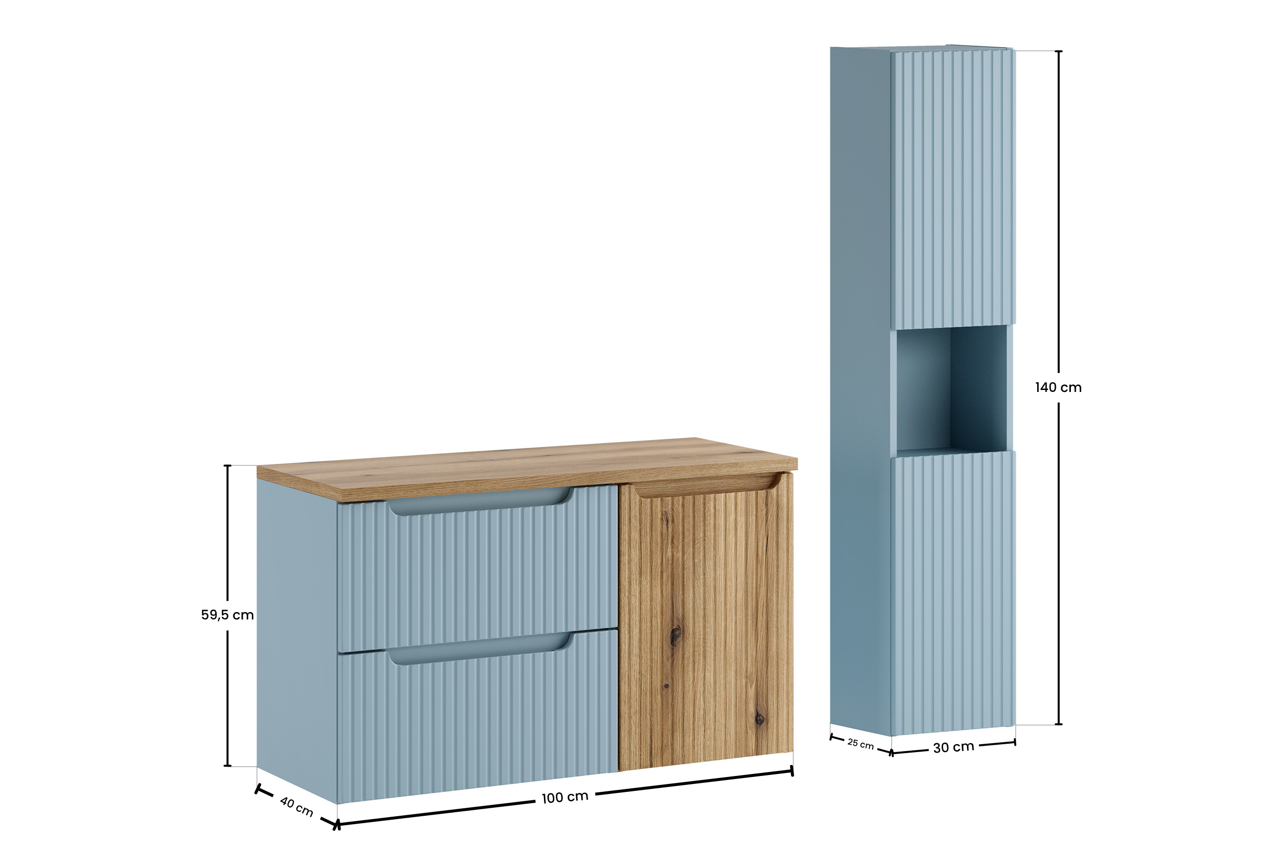 Nova Denim Vanity Unit Set 60 / 100 / 140 cm – Configure Your Bathroom
