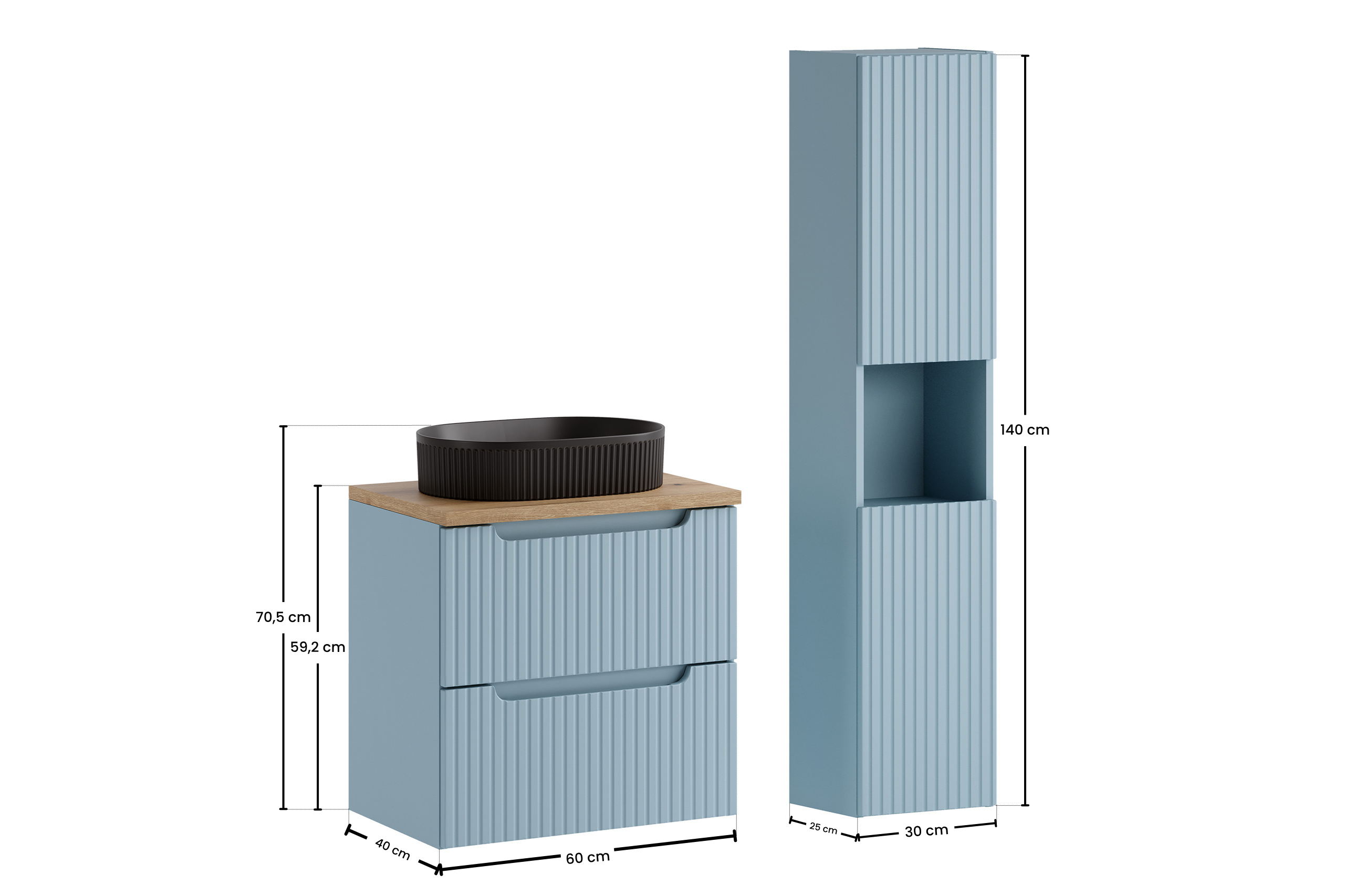Nova Denim Vanity Unit Set 60 / 100 / 140 cm – Configure Your Bathroom