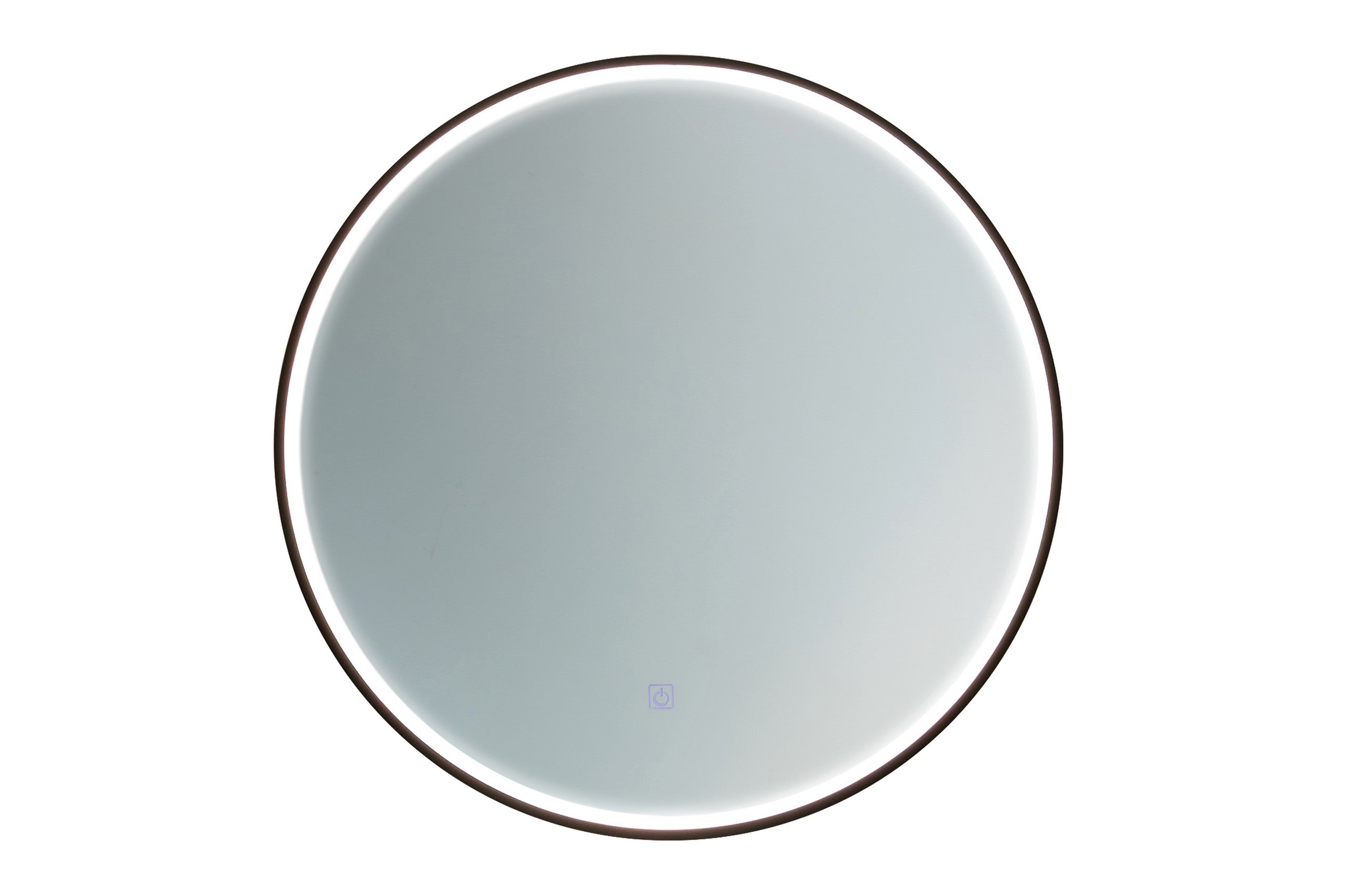 Sirius LU LED 80 – Round LED Bathroom Mirror with Black Frame, 80 cm