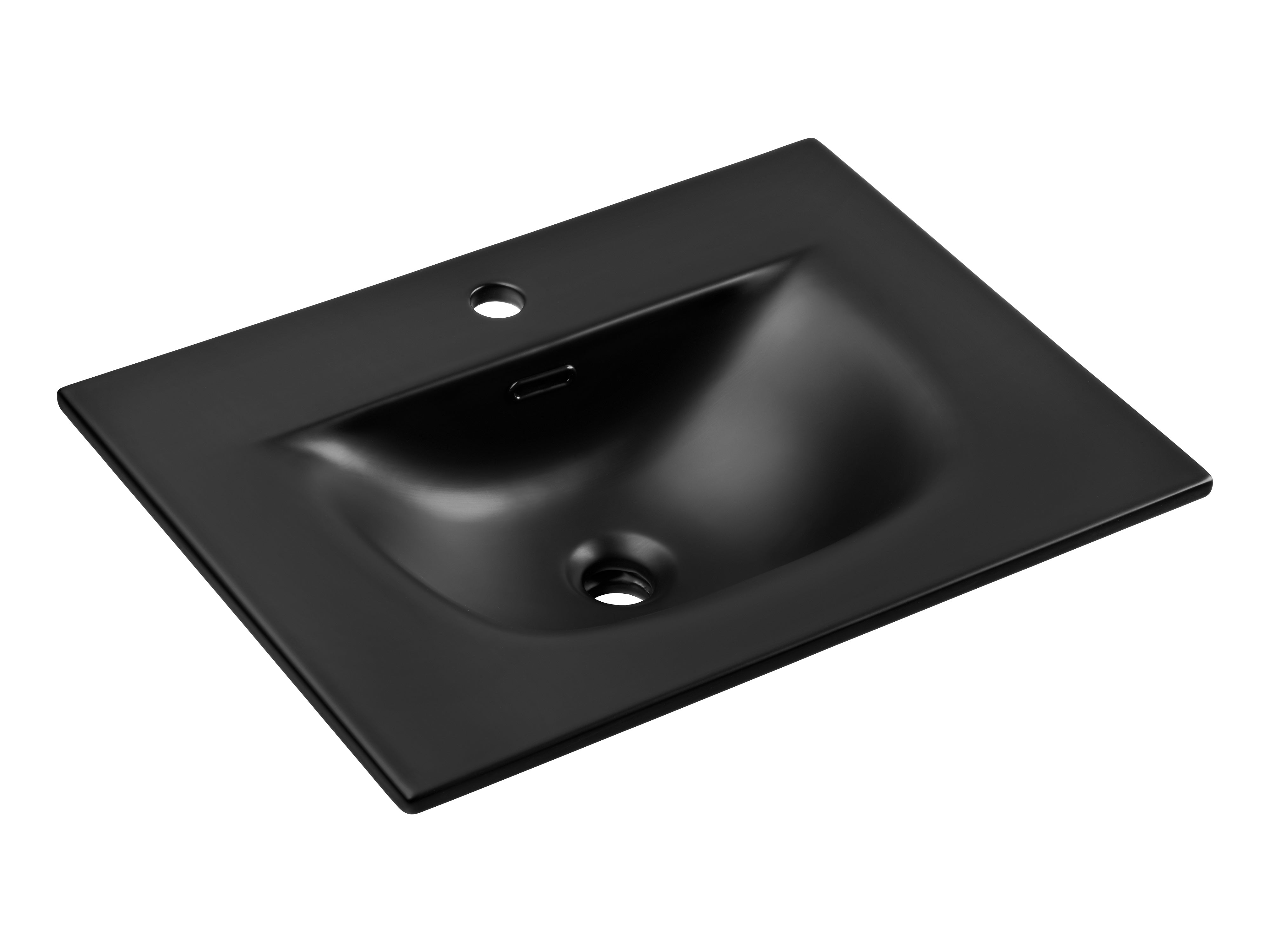 Adel Black 60 cm Wall-Hung Vanity Unit & Basin Set – 2 Drawers