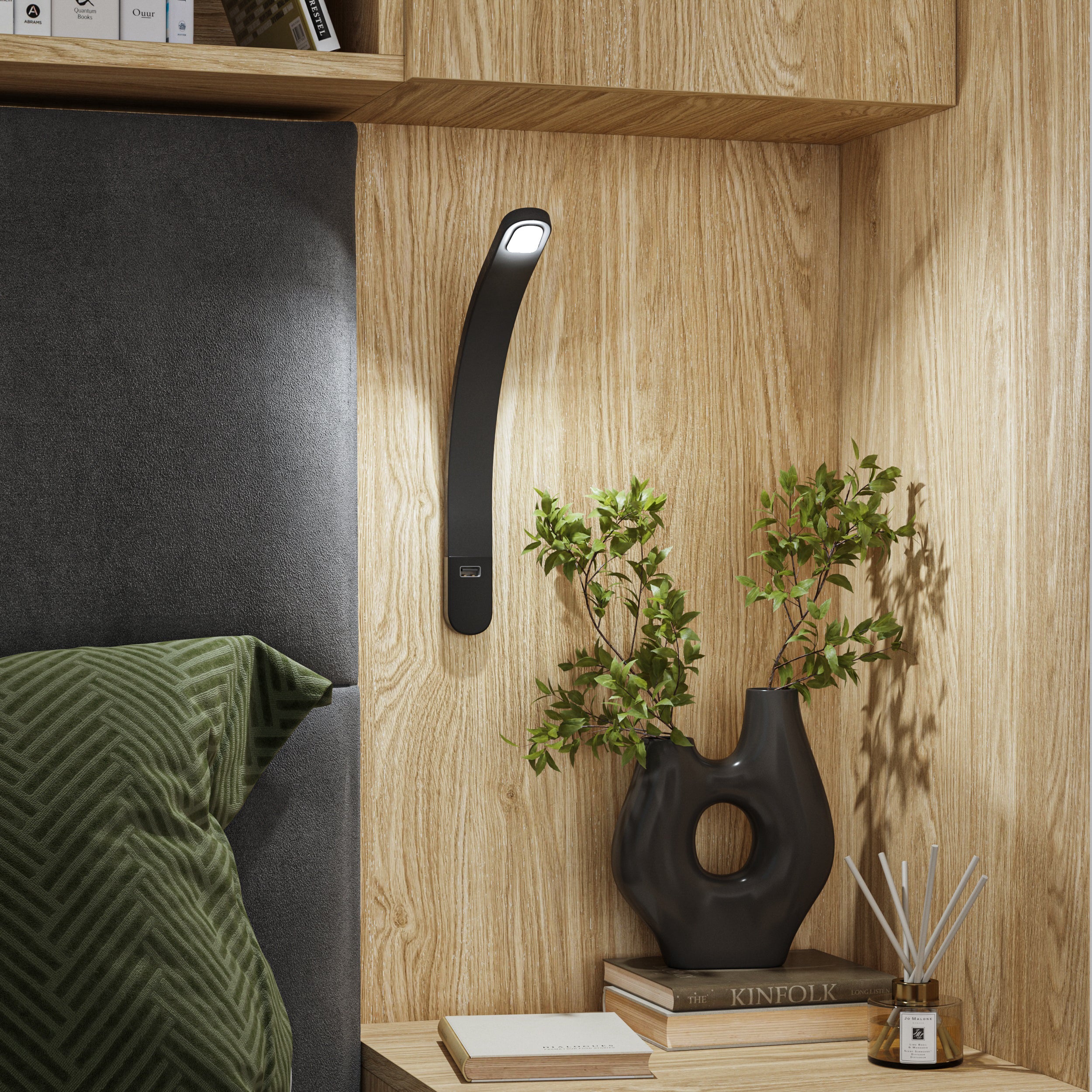 SLEEP VARIA Customizable Bedroom Build-in System with Nightstands – Oiled Oak / Oiled Oak
