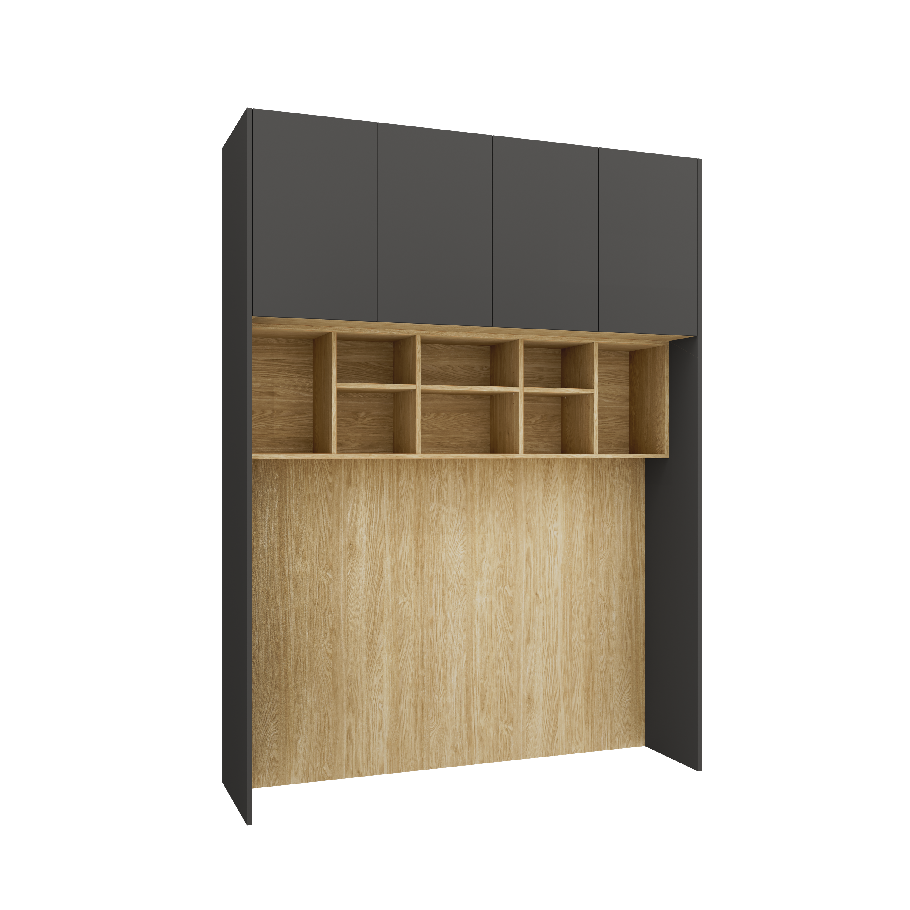 Sleep Varia Bedroom Build-in System – Bed Base – Oiled Oak / Graphite