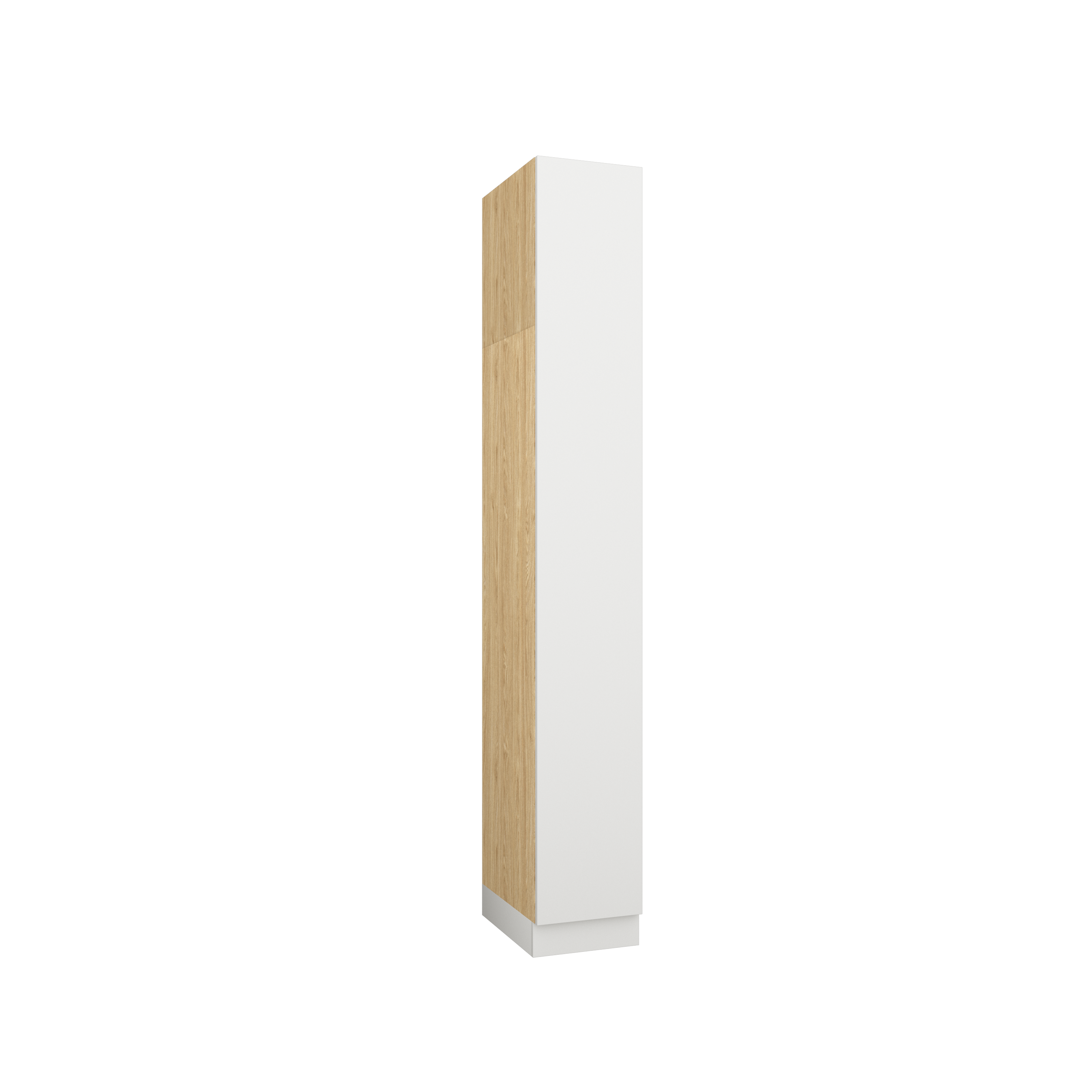 SLEEP VARIA Wardrobe 1D 35 cm with Shelves – Oiled Oak / White Matt
