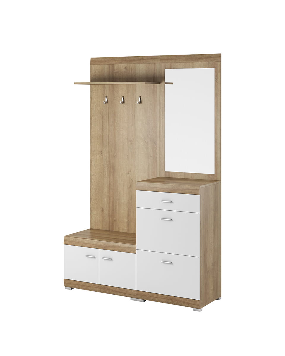 STELLA Wardrobe – White / Oak Riviera