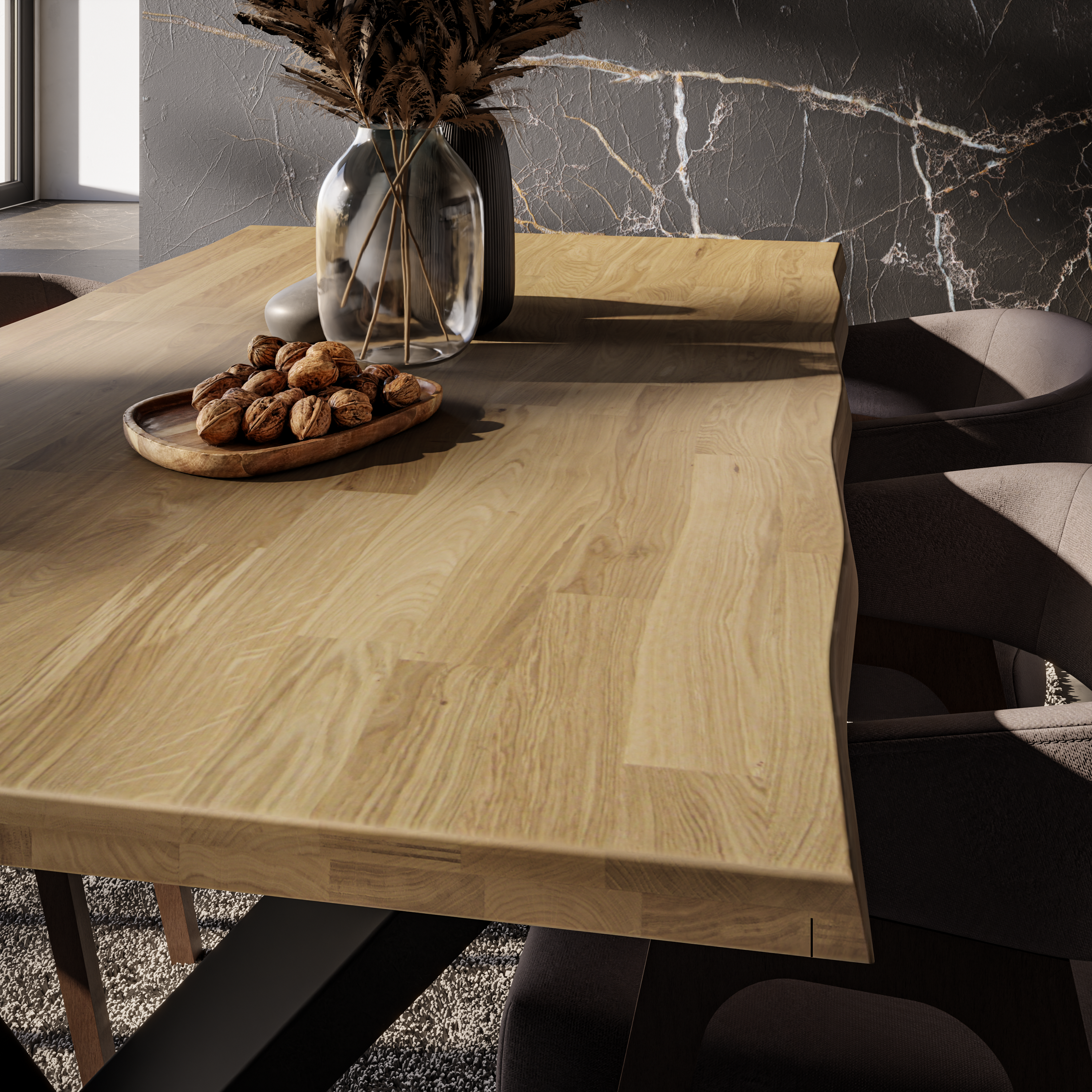 Round Extendable Dining Table LE MALMO FLOW 100 x 180 cm- Oiled oak