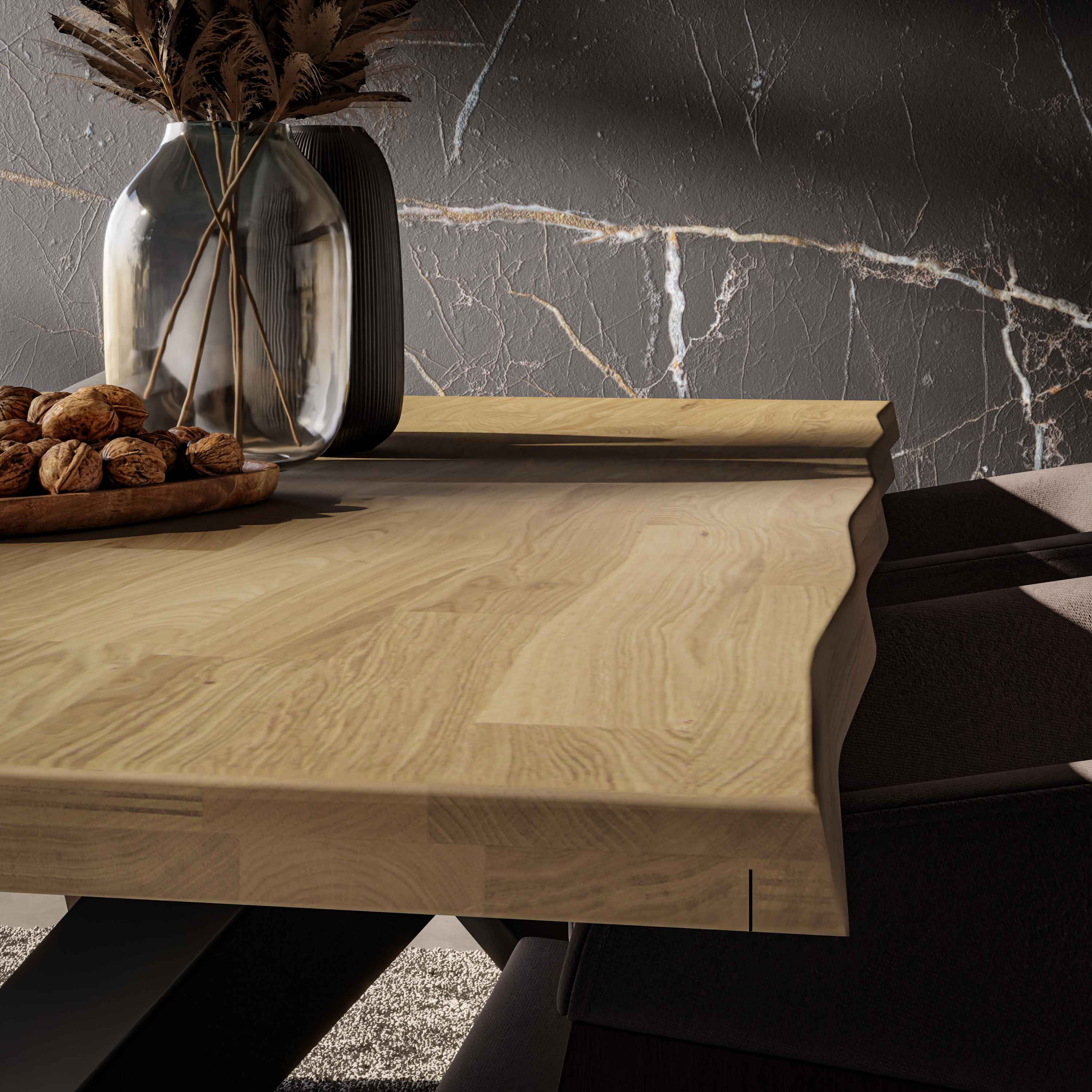 Round Extendable Dining Table LE MALMO FLOW 100 x 180 cm- Oiled oak