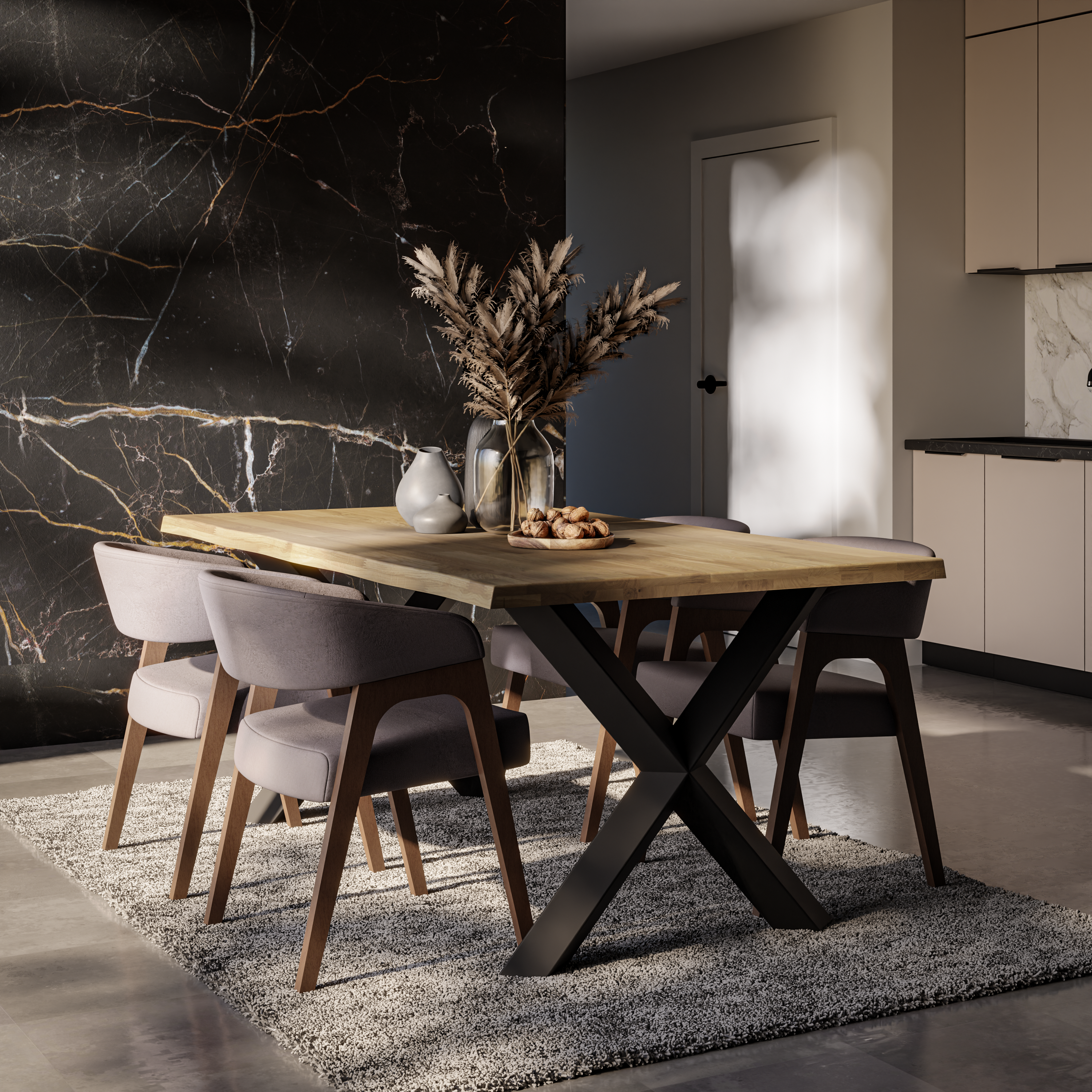Round Extendable Dining Table LE MALMO FLOW 100 x 180 cm- Oiled oak