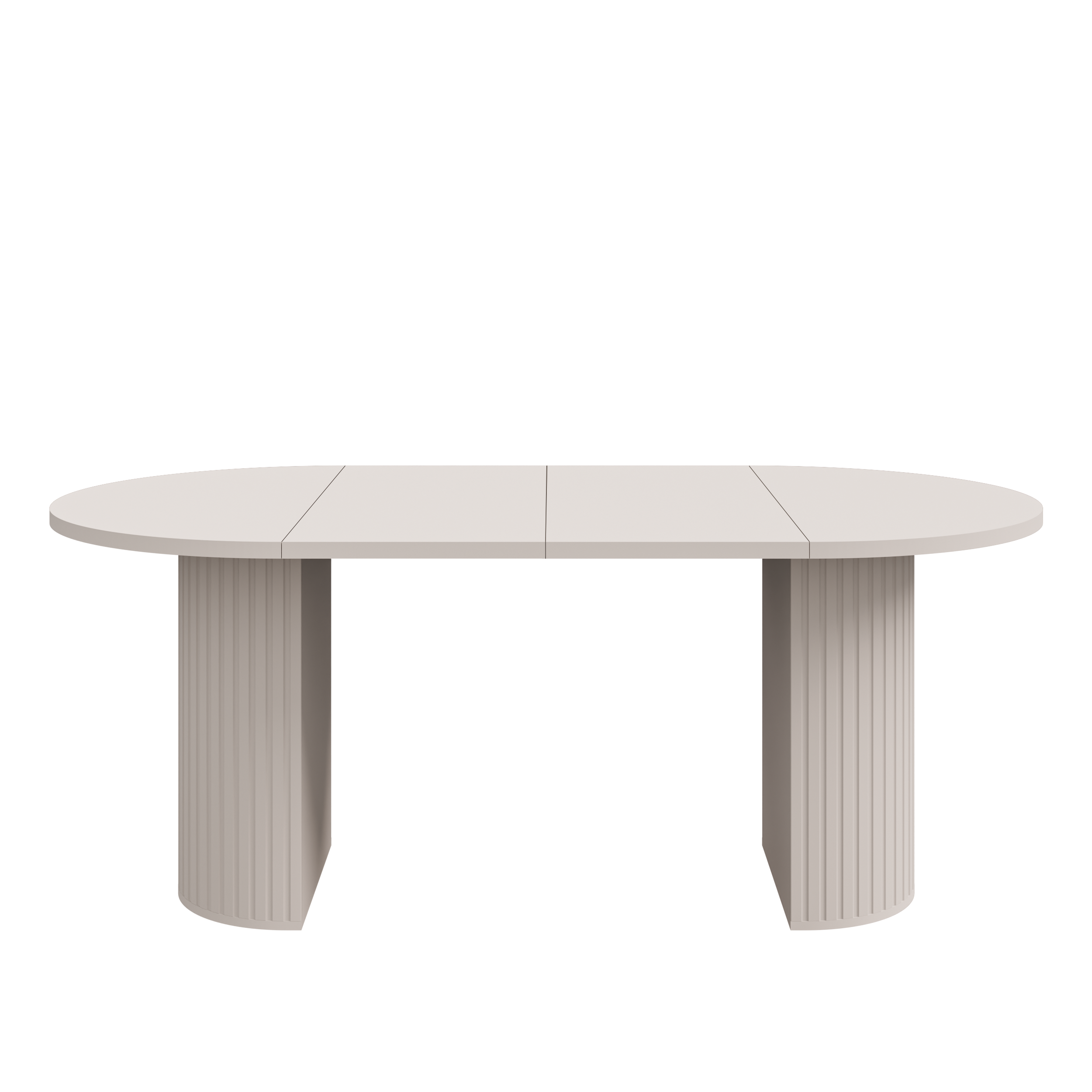 Round Extendable Dining Table LE OVALIO 100-1880 cm- Sand Beige