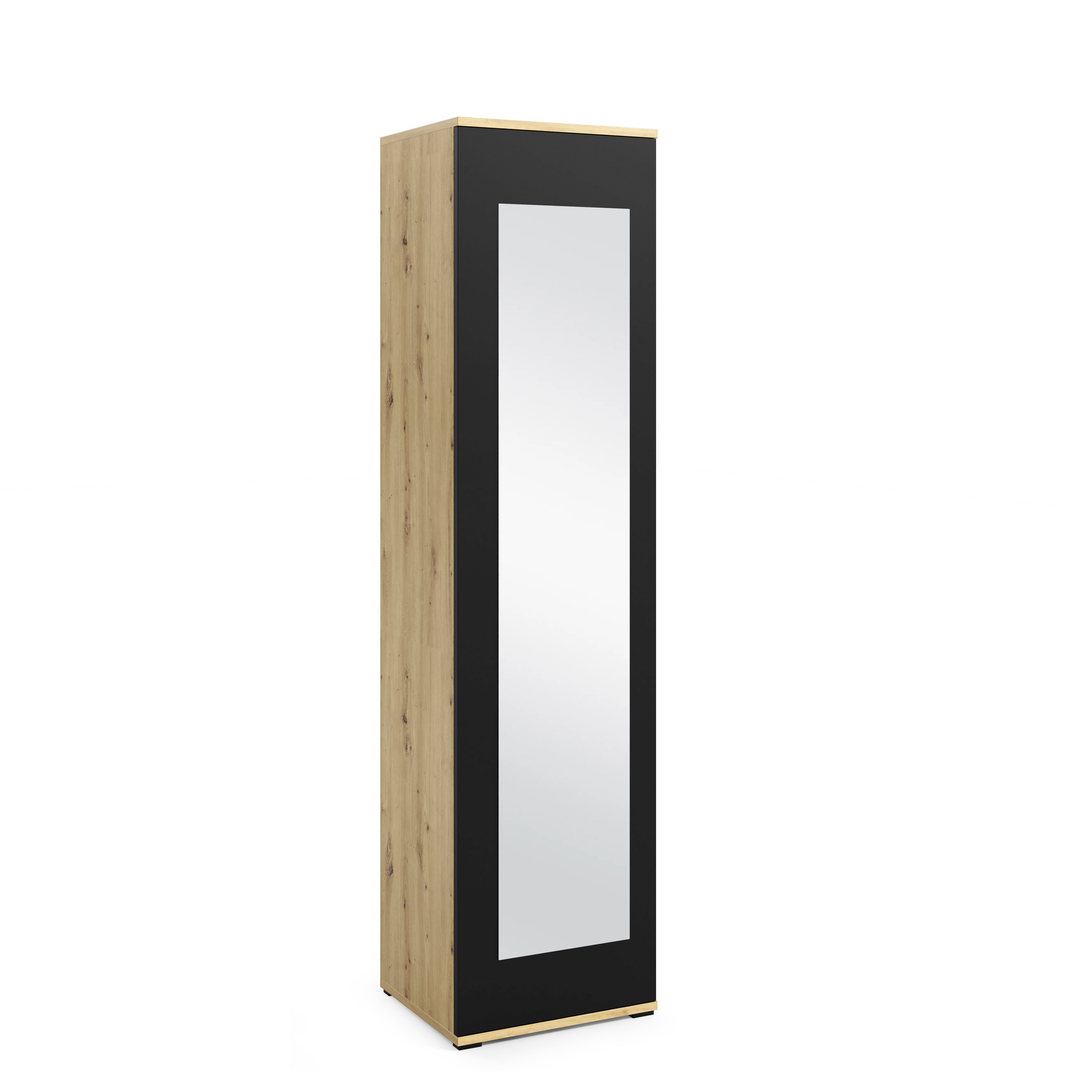 PK Emi 31 Hallway Wardrobe Aristan Oak/Black- Upholstered Panels in Various Colours