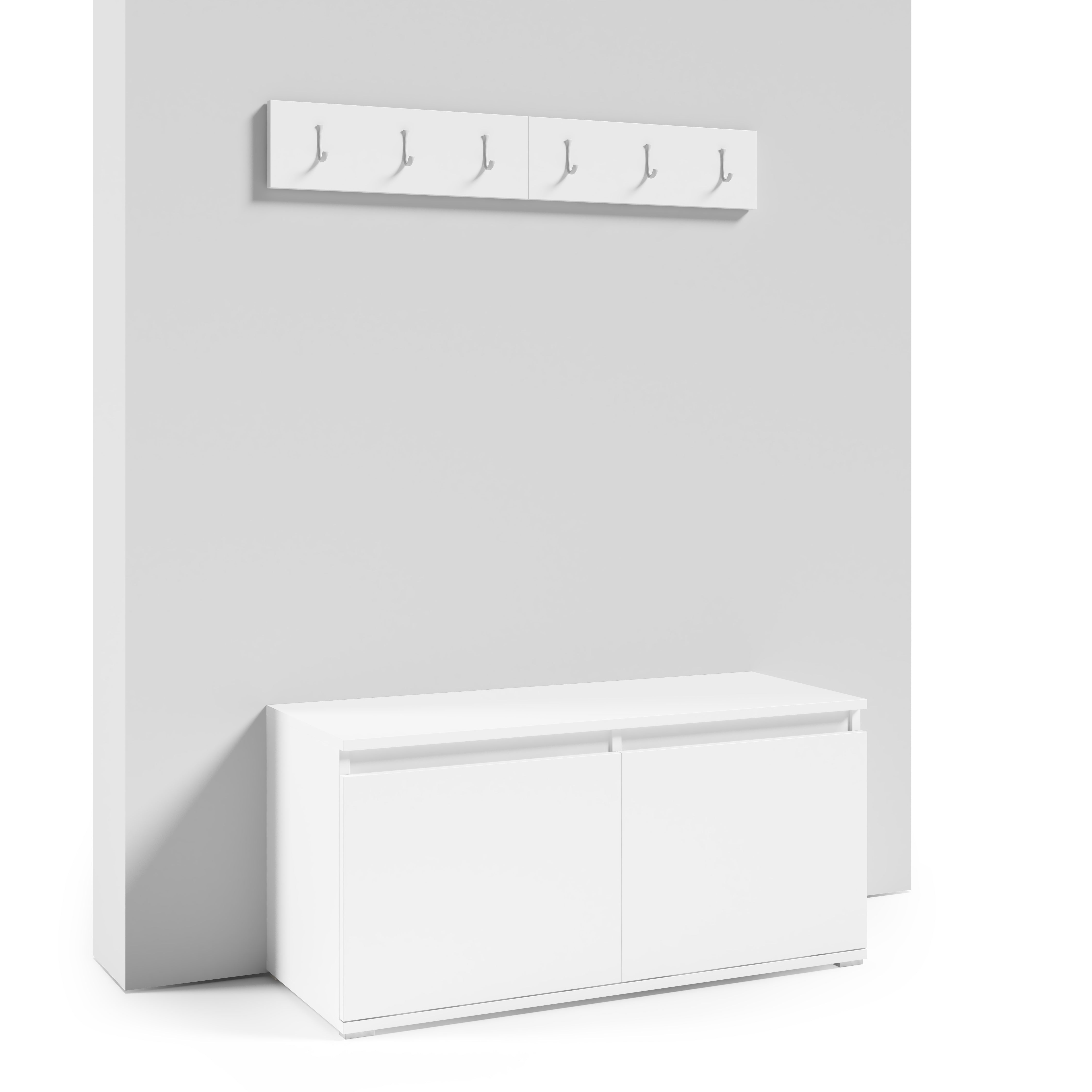 PK Emi 33 Hallway Wardrobe White - Upholstered Panels in Various Colours