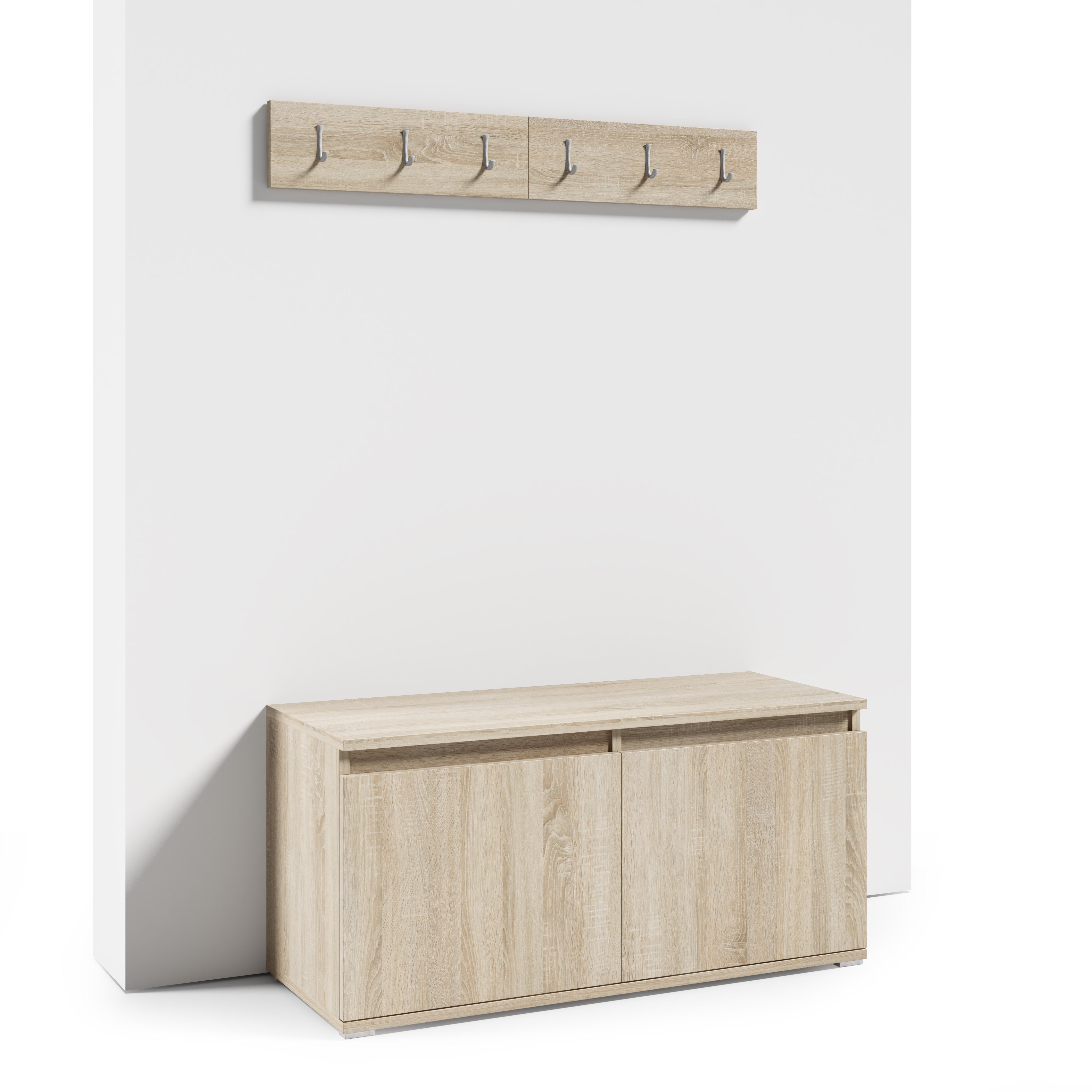 PK Emi 32 Hallway Wardrobe Sonoma Oak- Upholstered Panels in Various Colours