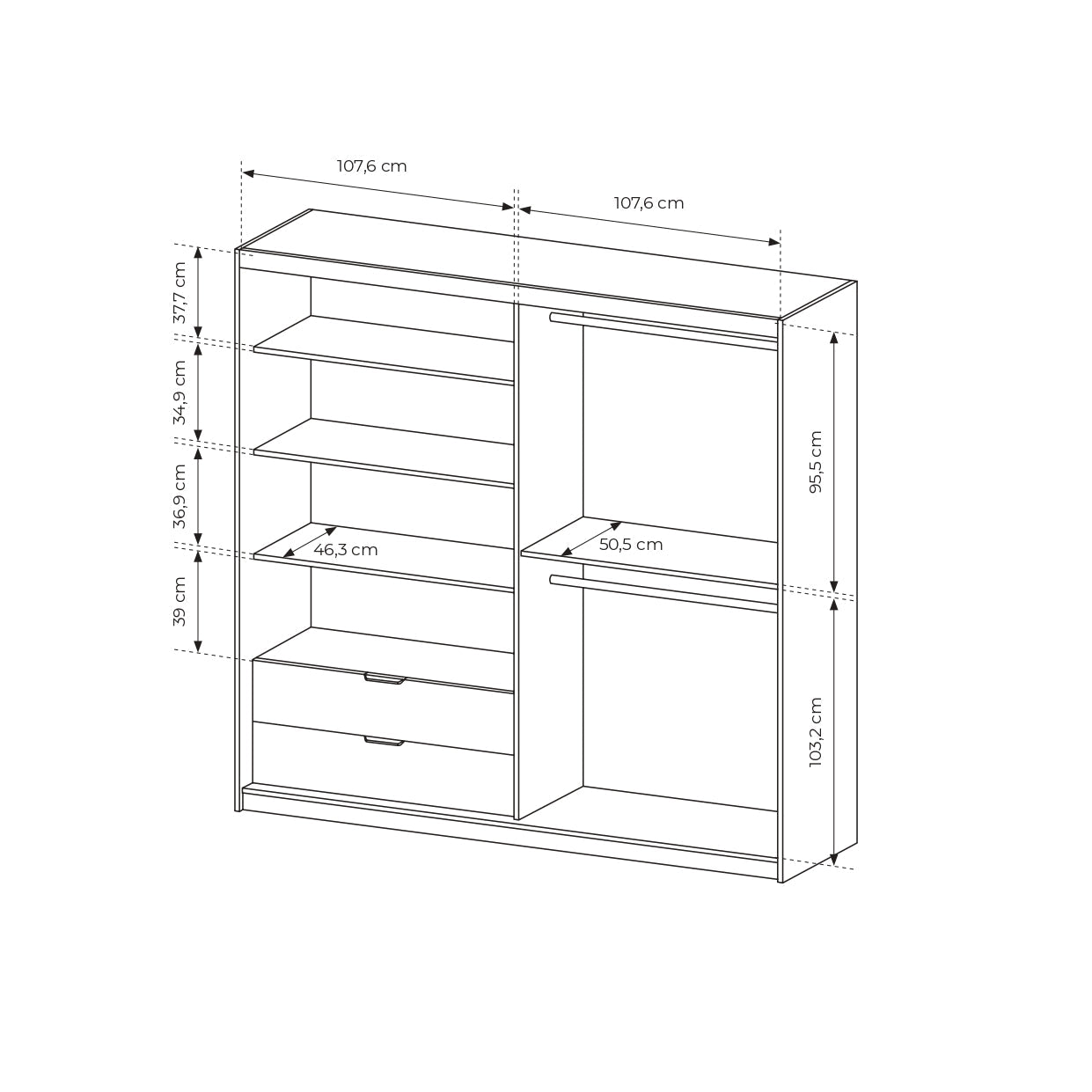 Lask Tally – 4-Door Wardrobe