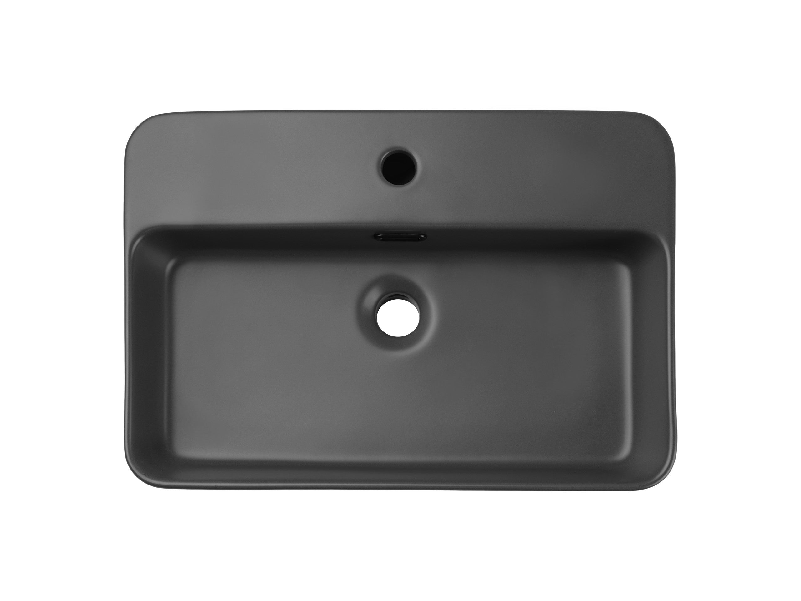 TRUST 2 Countertop Basin – Matt Dark Grey, 55×38 cm