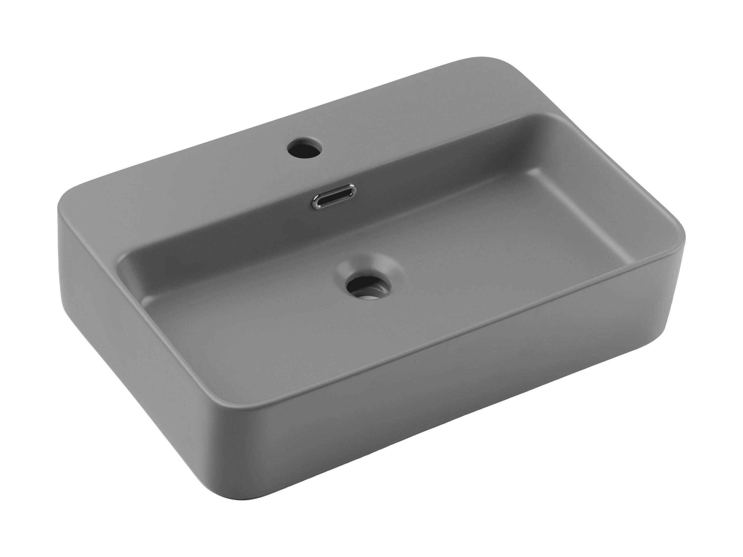TRUST 2 Countertop Basin – Matt Light Grey, 55×38 cm