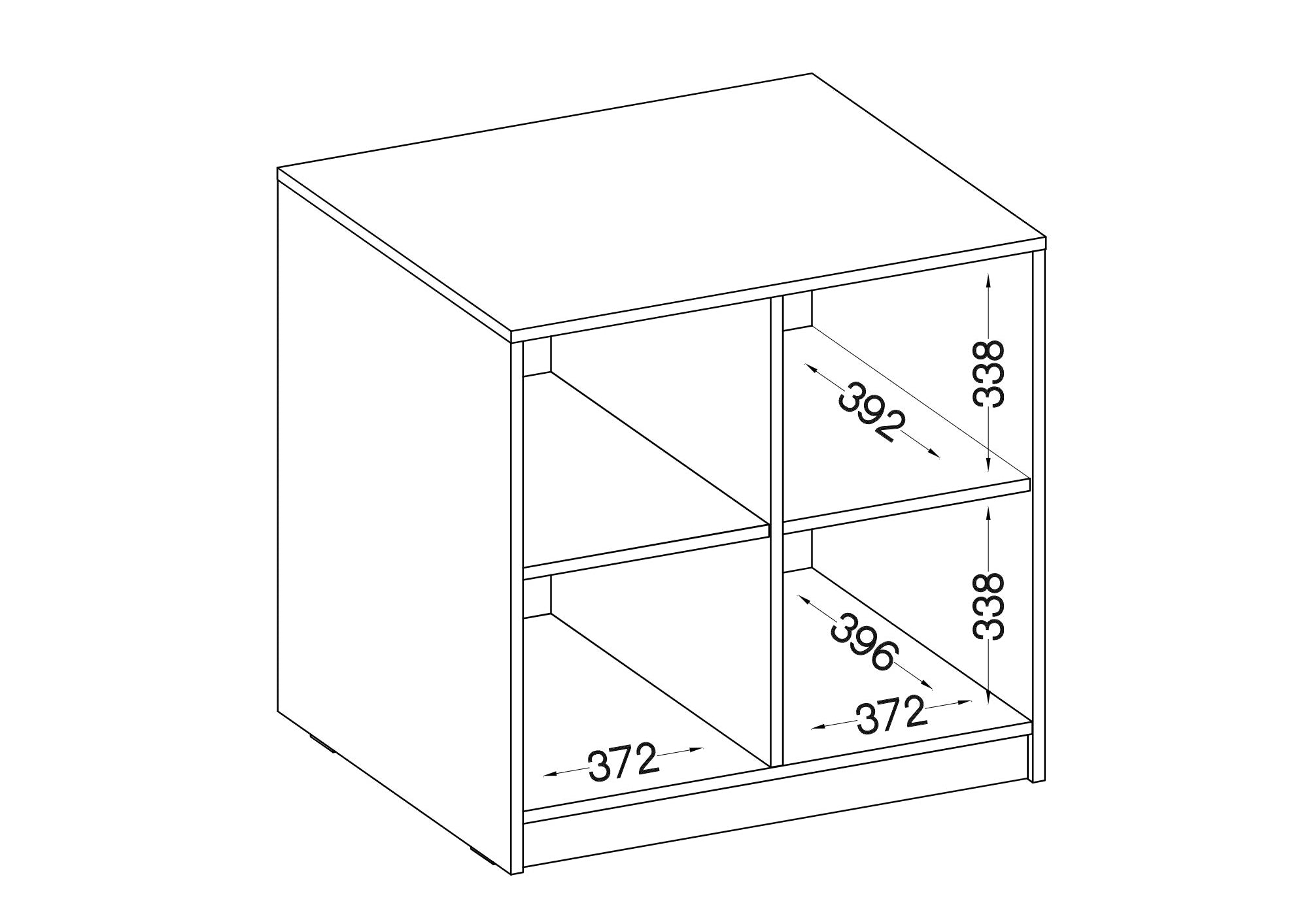 LE Malta 101 Lower Cabinet/Bookcase in Artisan Oak