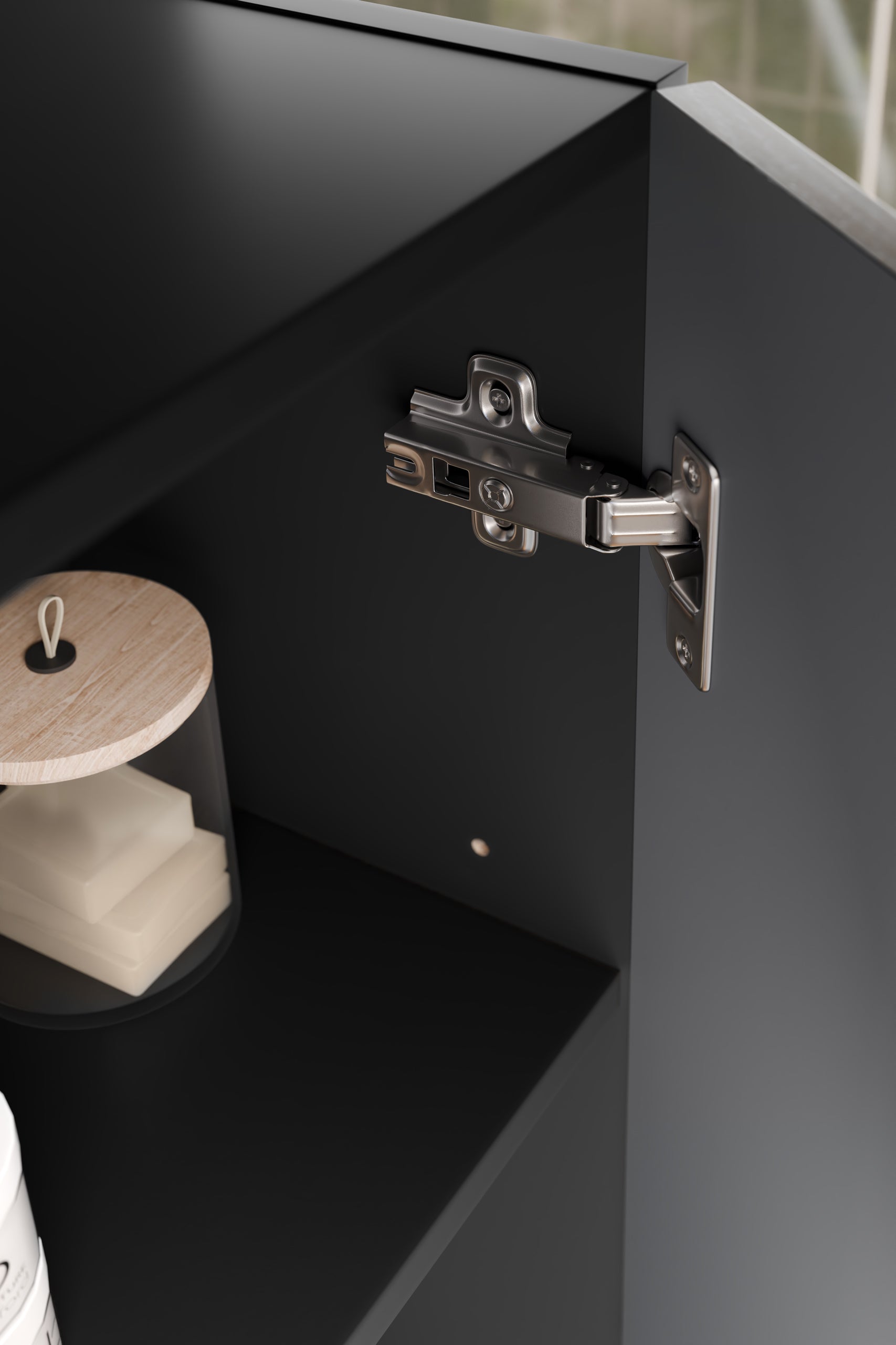 Talia Casella Wall Cabinet 1 Door – Matt Black, Casella Oak, 30x18.5x80 cm