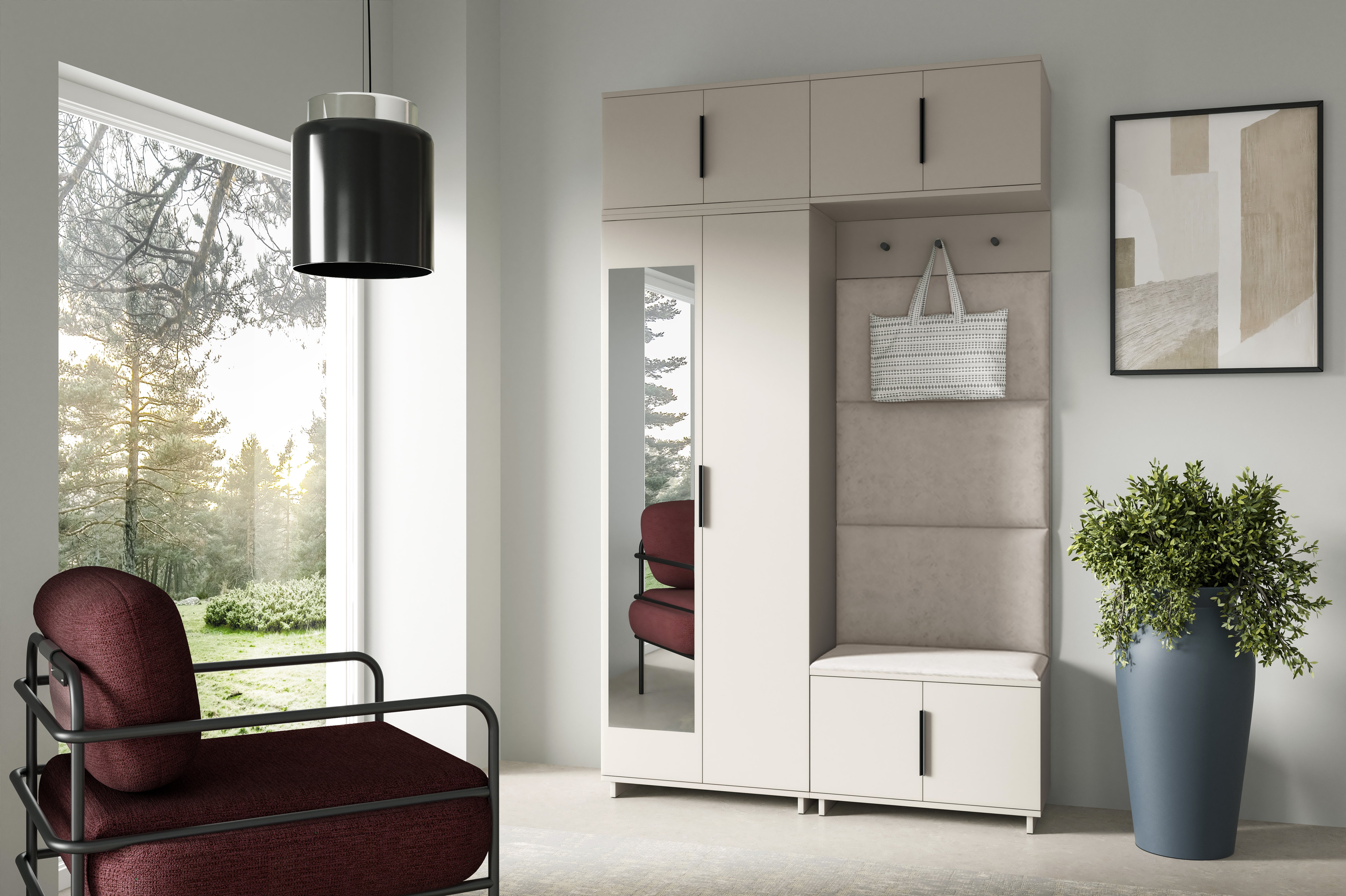 PK Bianco 1 Hallway Wardrobe Set - Cream