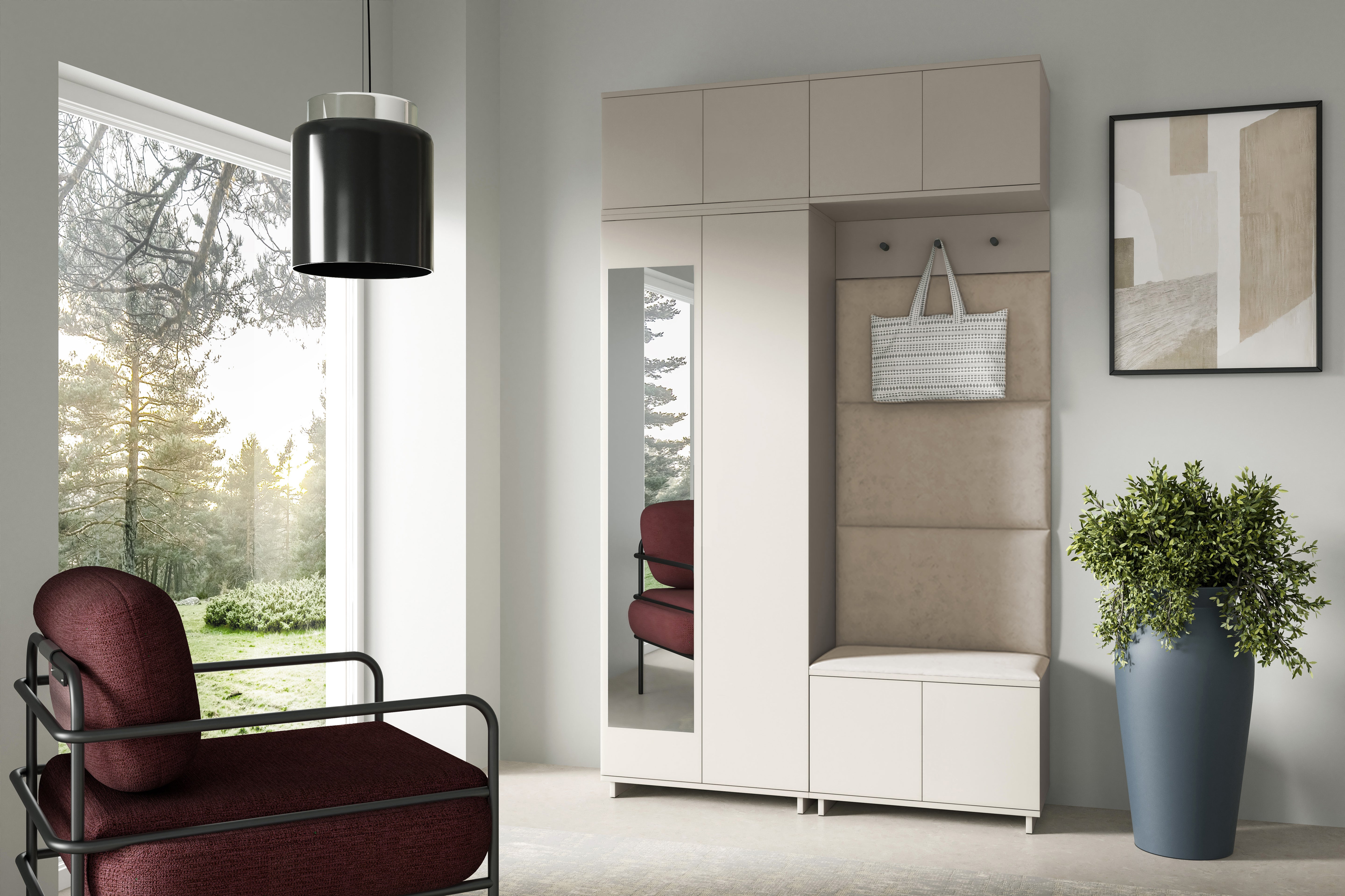 PK Bianco 1 Hallway Wardrobe Set - Light Beige