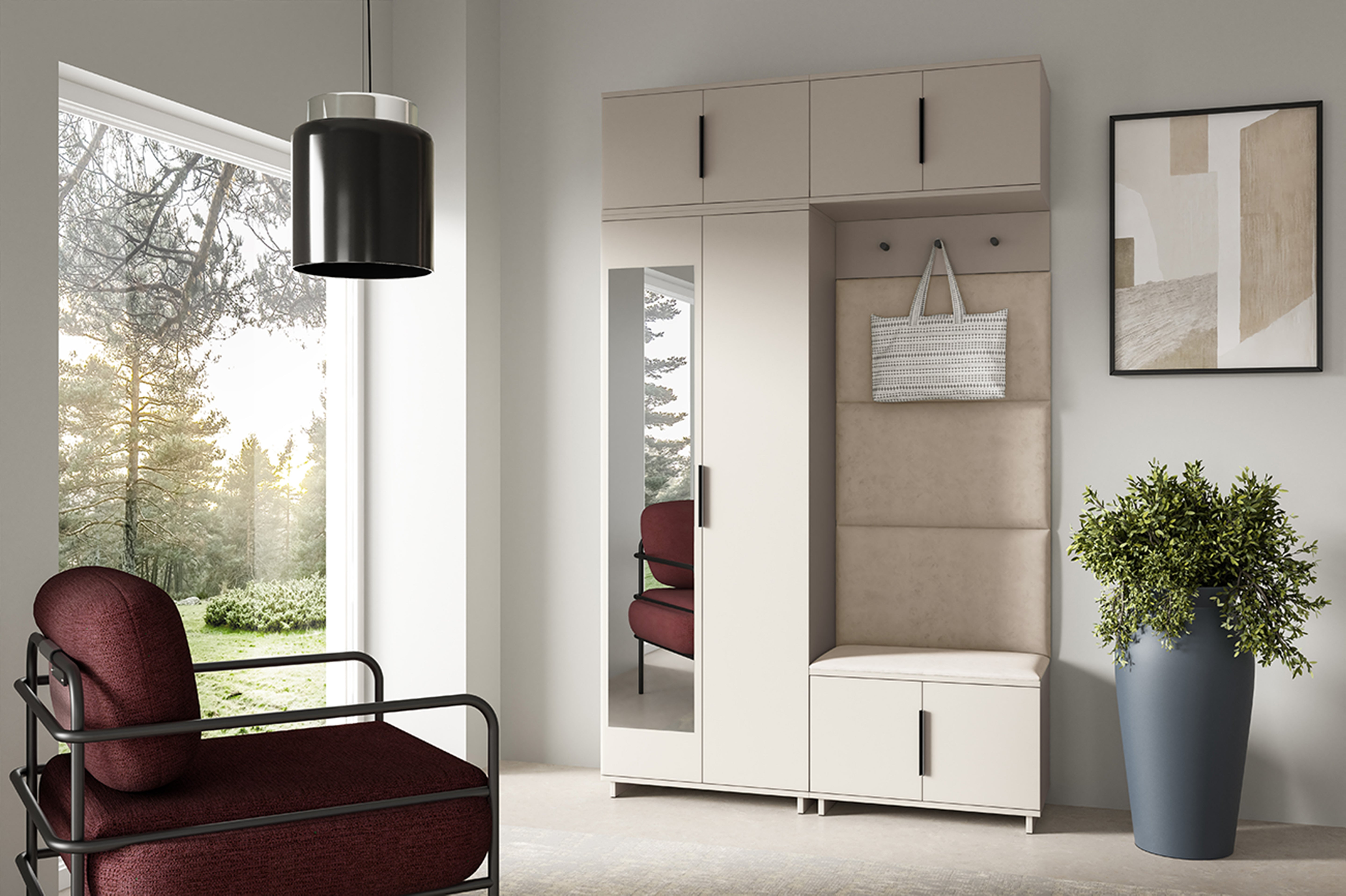 PK Bianco 1 Hallway Wardrobe Set - Light Beige
